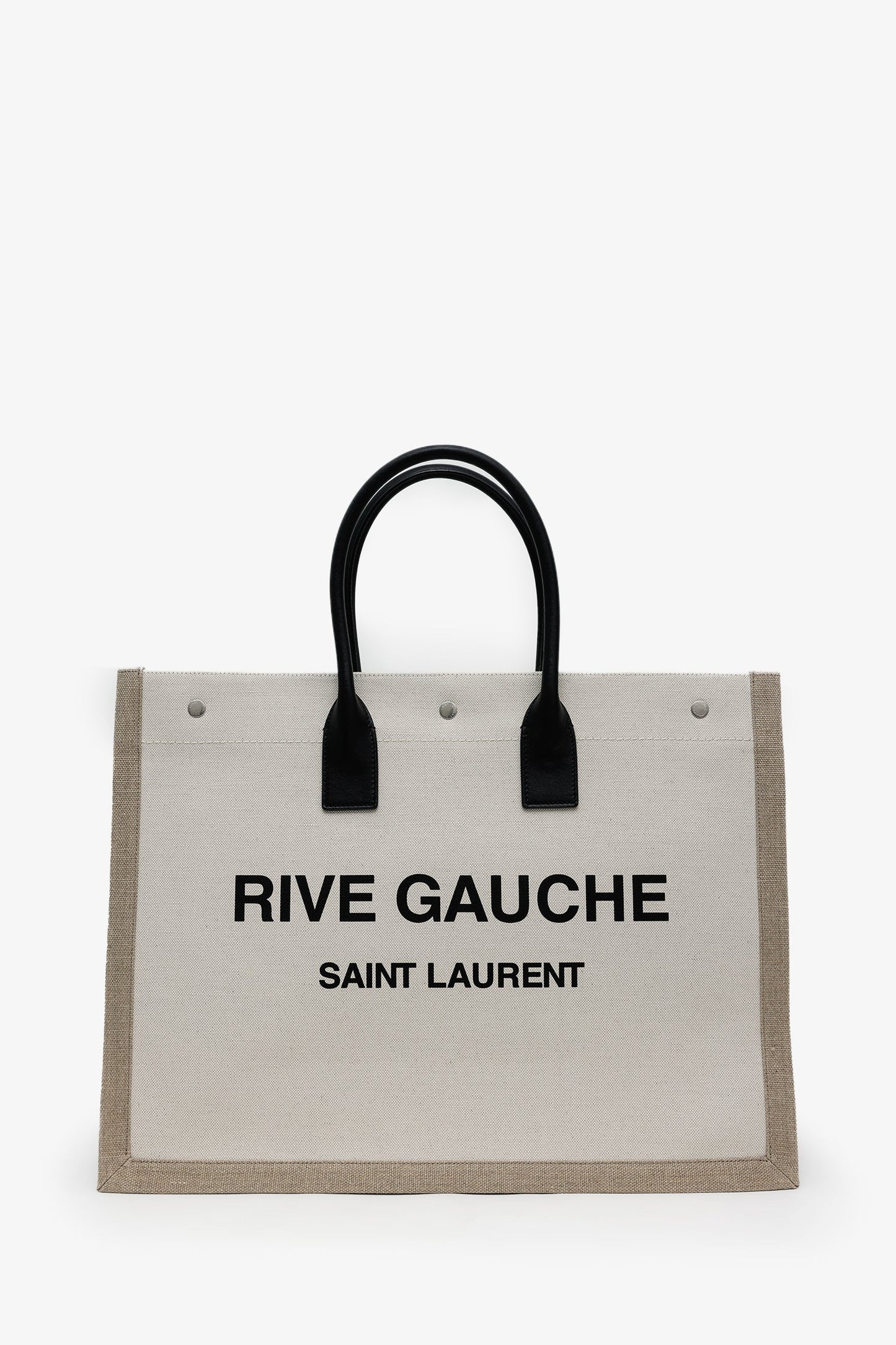 Saint Laurent Neutral Canvas Large Rive Gauche Canvas Tote