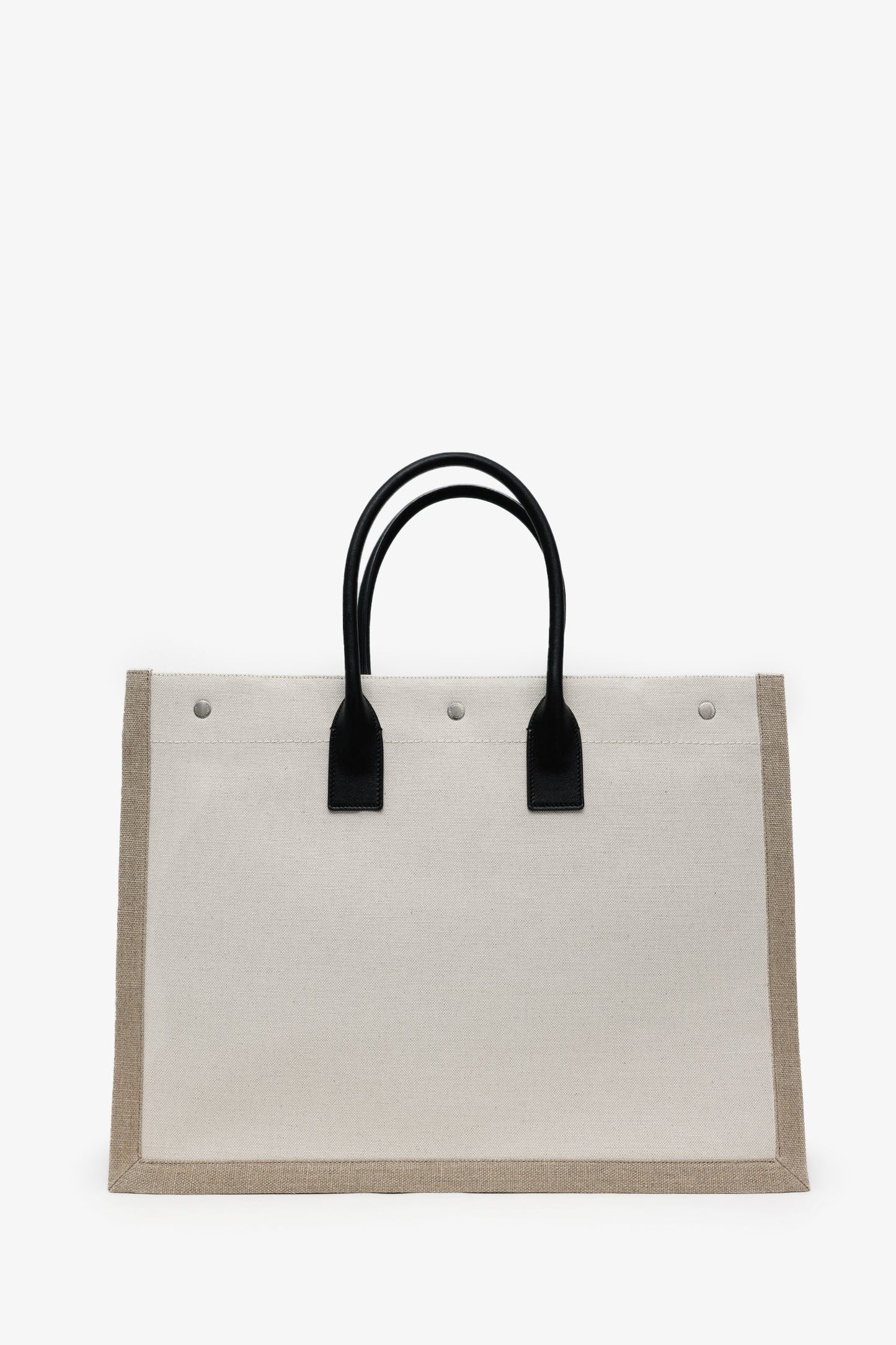 Saint Laurent Neutral Canvas Large Rive Gauche Canvas Tote