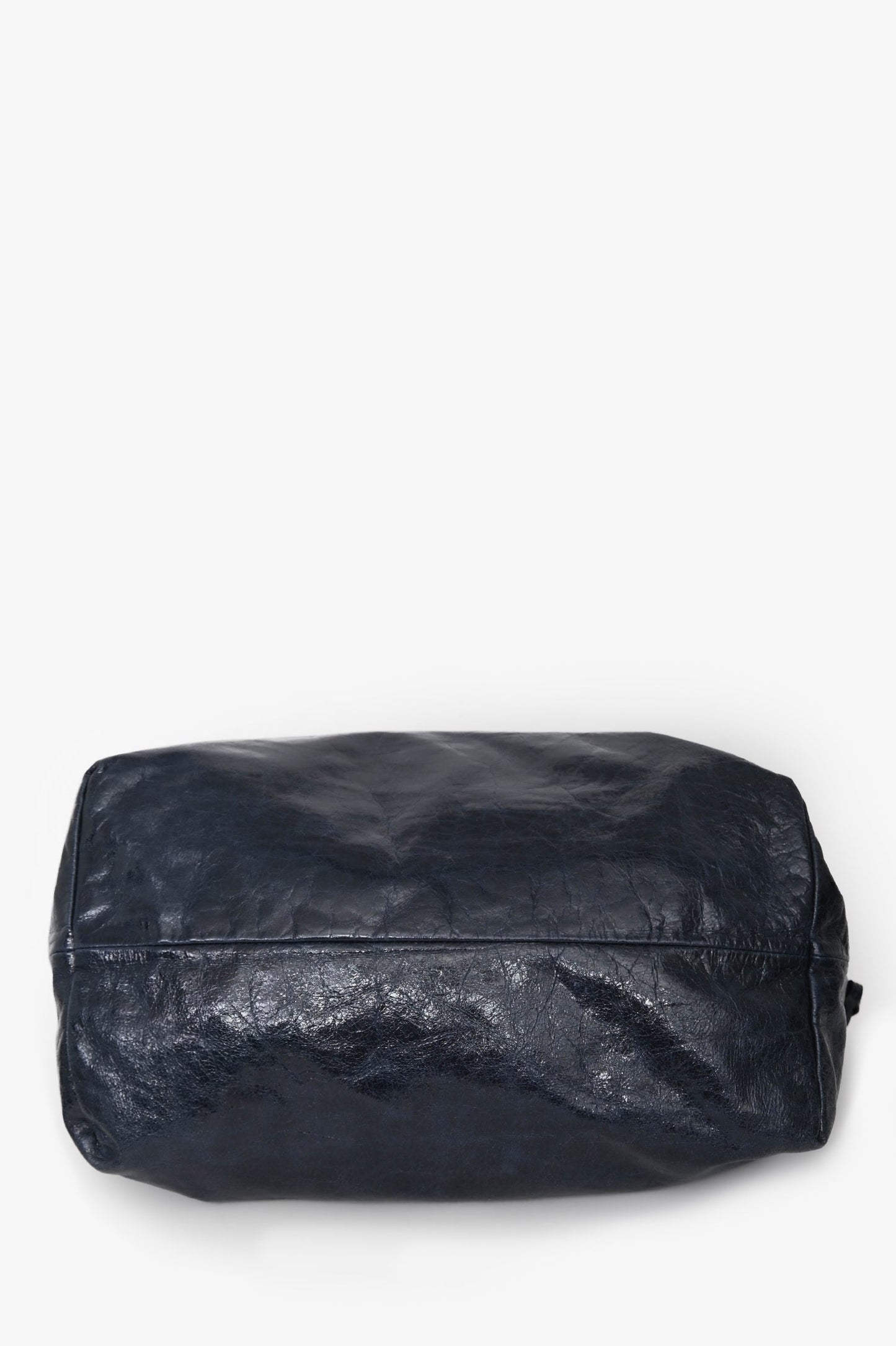 Isabel Marant Navy Leather 'Wardy' Logo Tote Bag