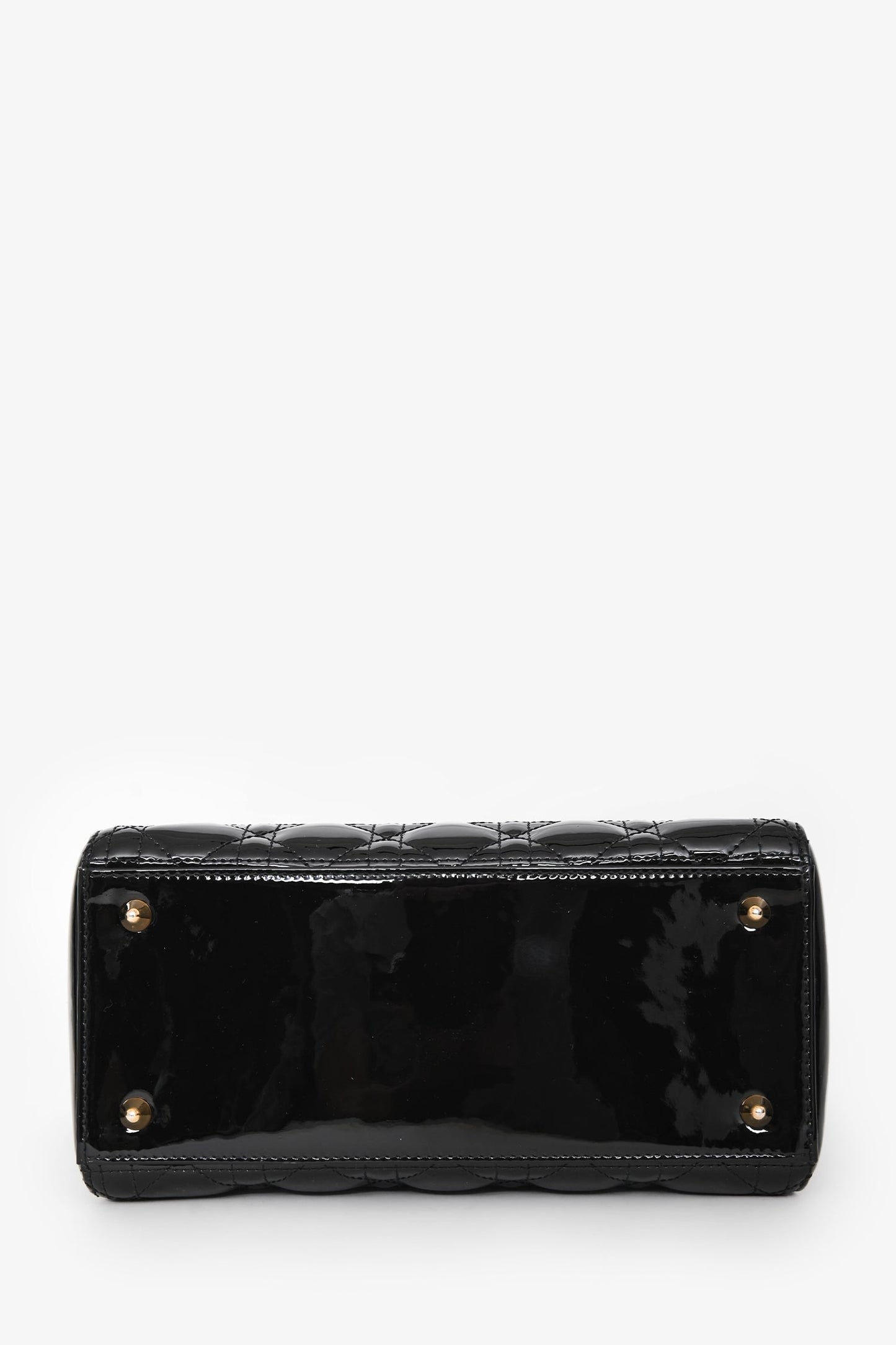 Christian Dior 2019 Black Patent Medium Lady Dior Top Handle