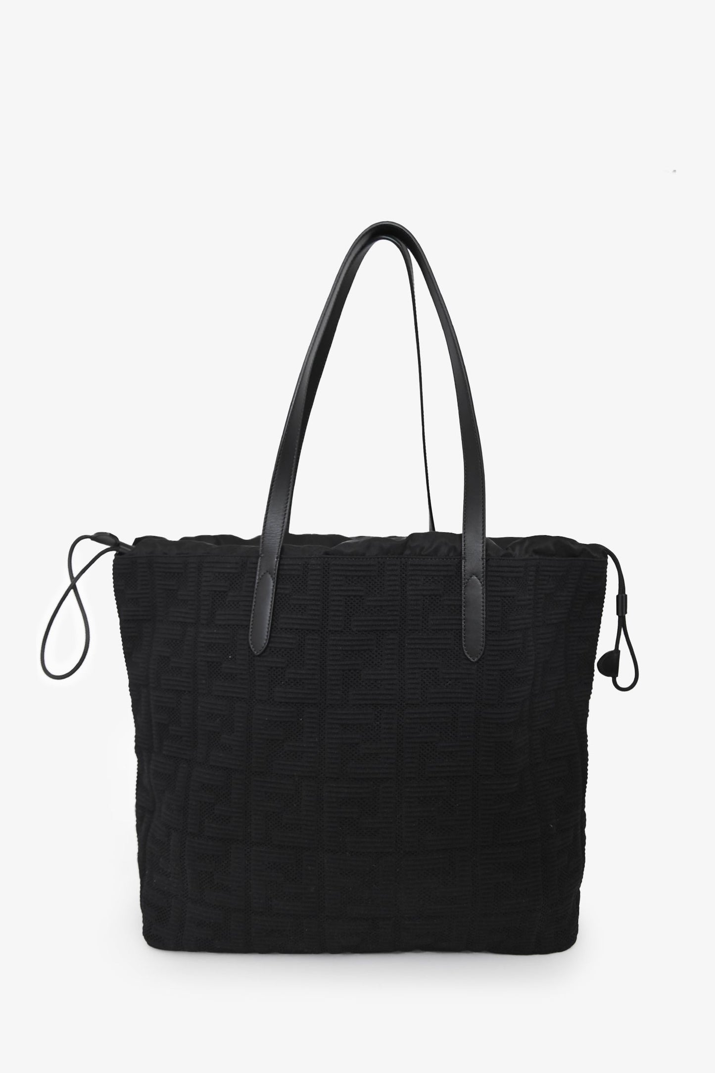 Fendi Black Nylon Zucca FF Drawstring Tote Bag