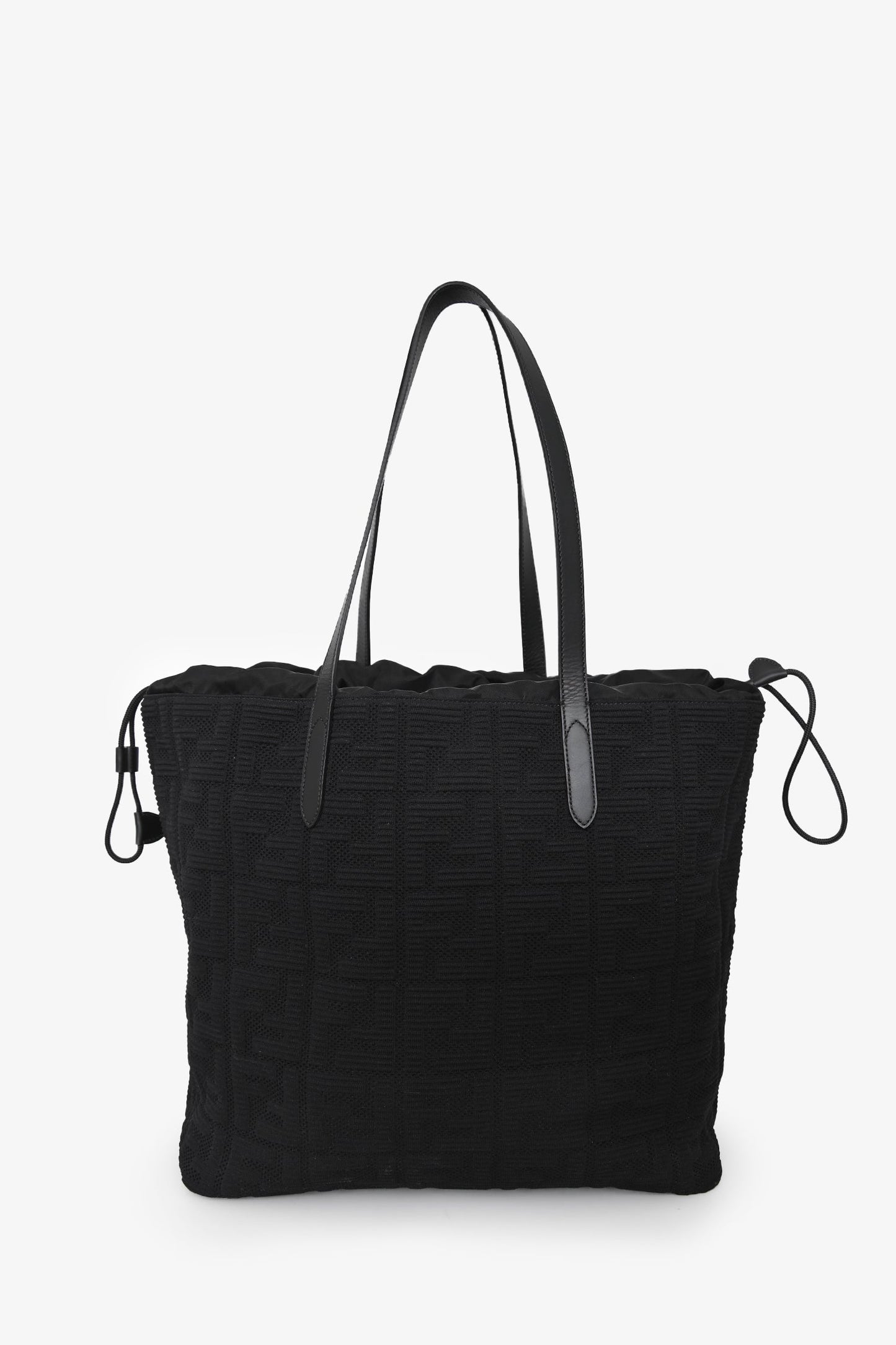 Fendi Black Nylon Zucca FF Drawstring Tote Bag