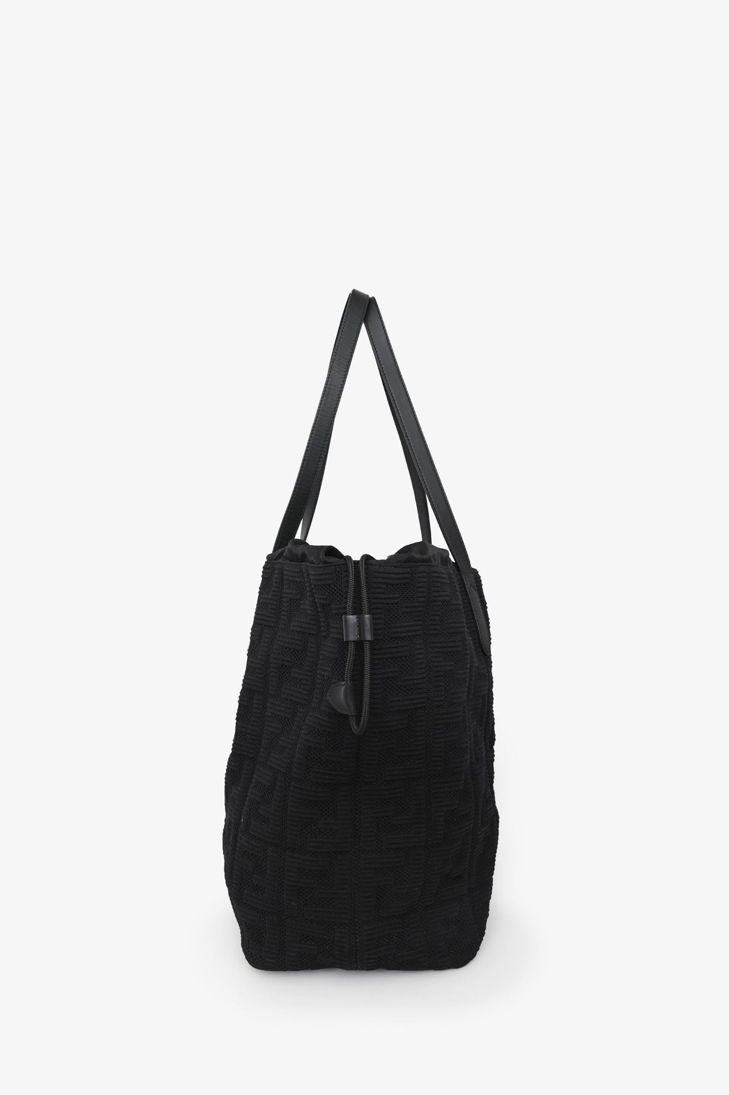 Fendi Black Nylon Zucca FF Drawstring Tote Bag