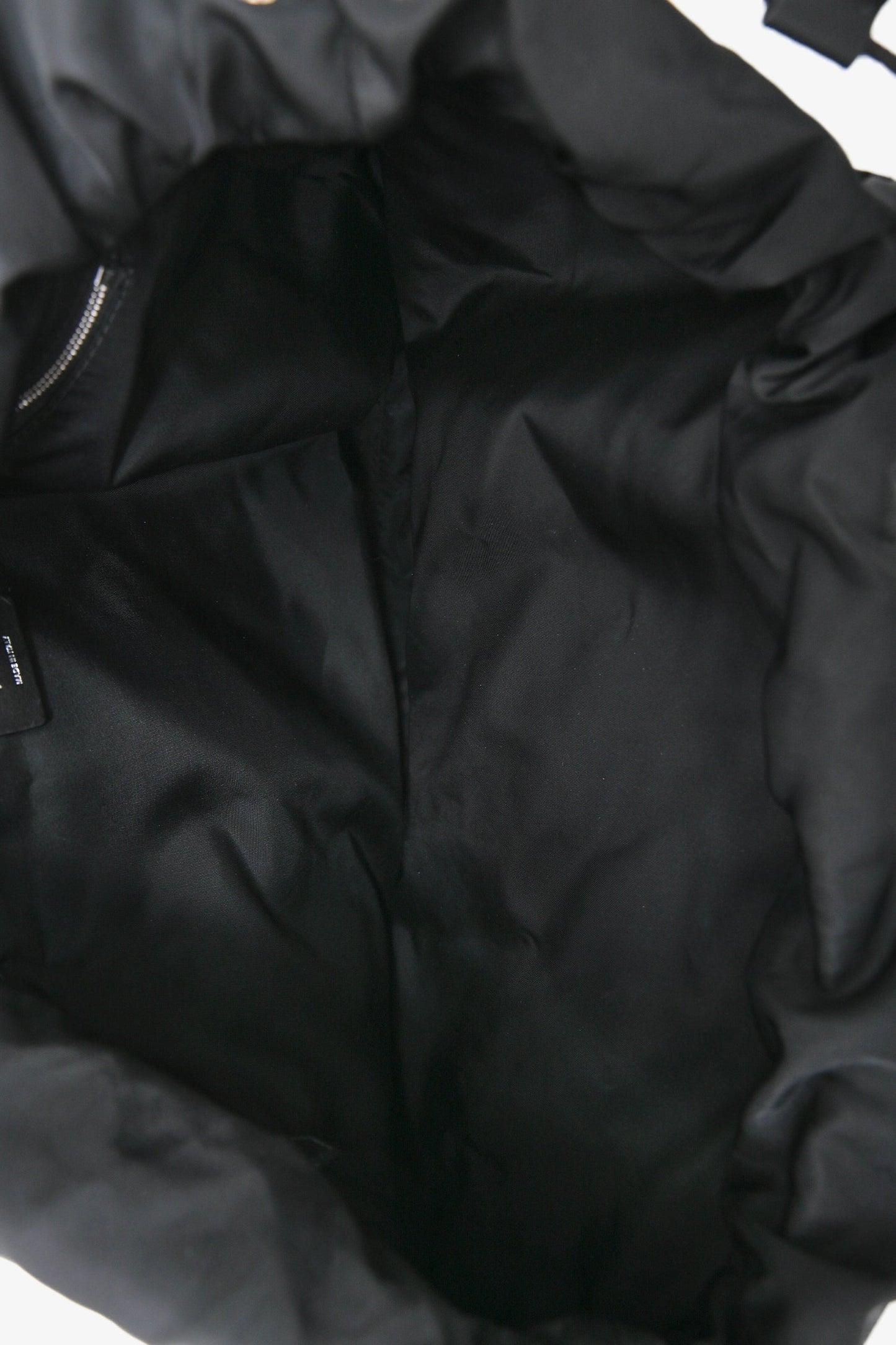 Fendi Black Nylon Zucca FF Drawstring Tote Bag