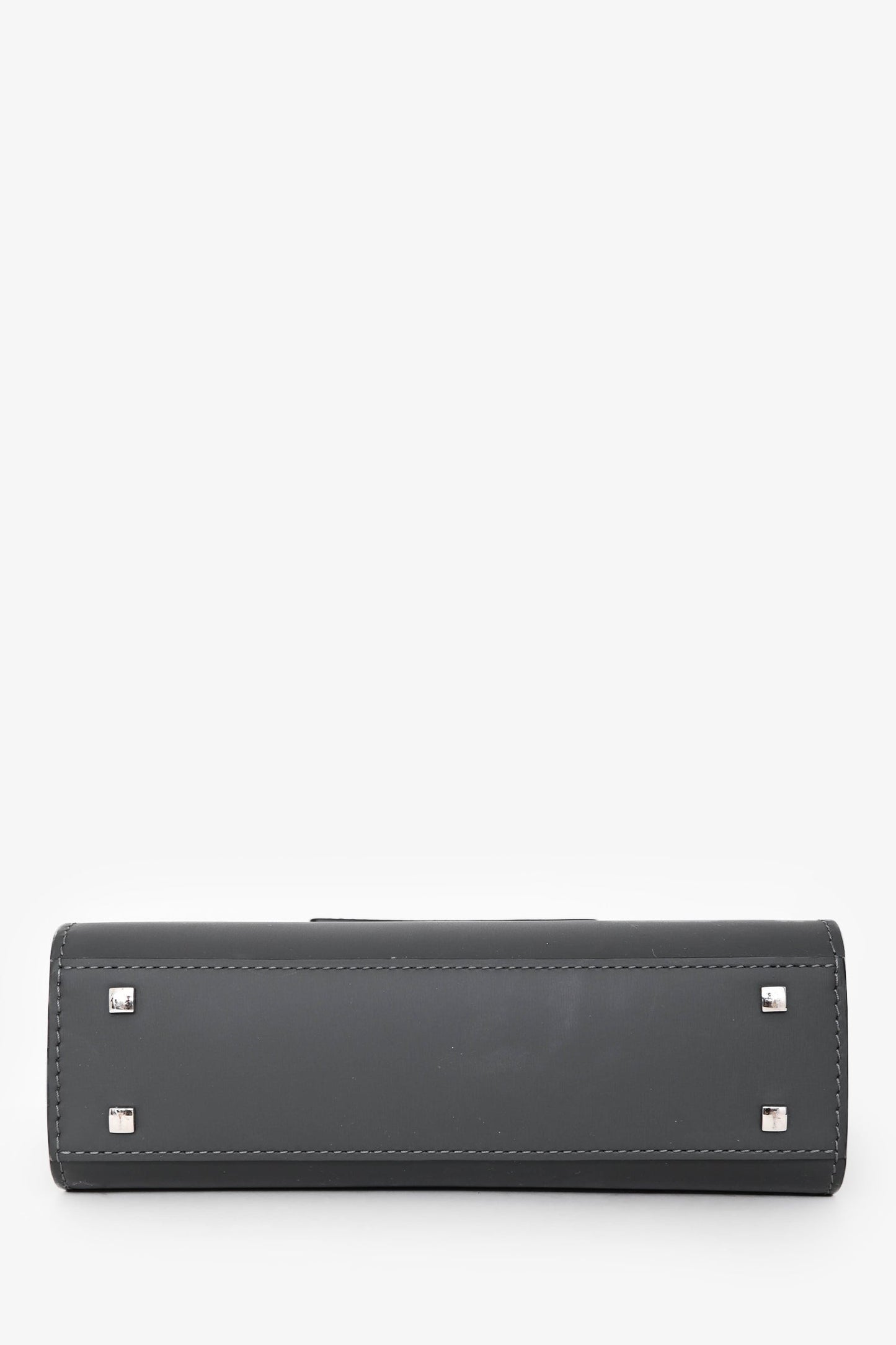 Delvaux Grey Leather Tempête Crush PM Top Handle
