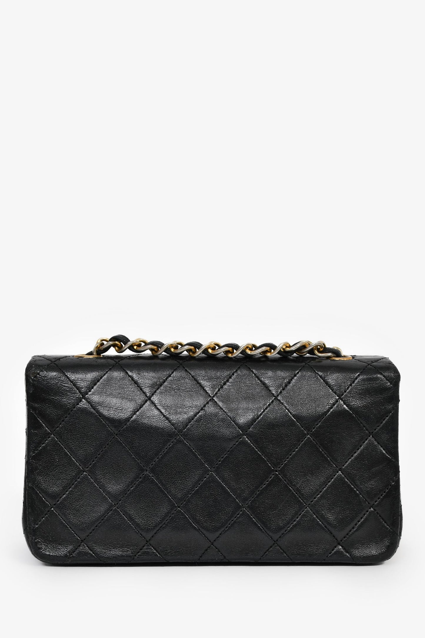 Chanel™ 1989-91 Black Quilted Lambskin Mini Rectangular Full Flap Bag