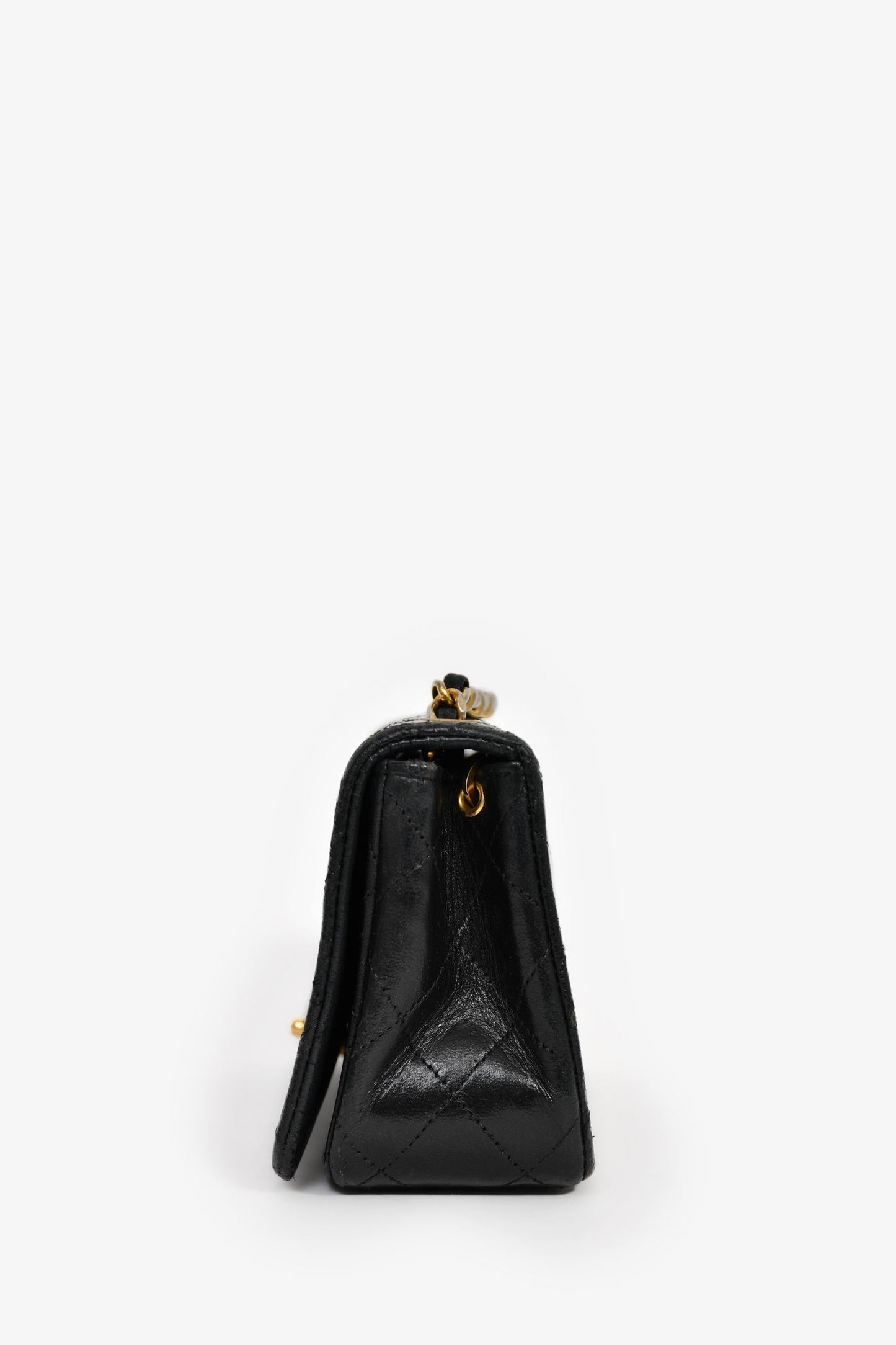 Chanel™ 1989-91 Black Quilted Lambskin Mini Rectangular Full Flap Bag