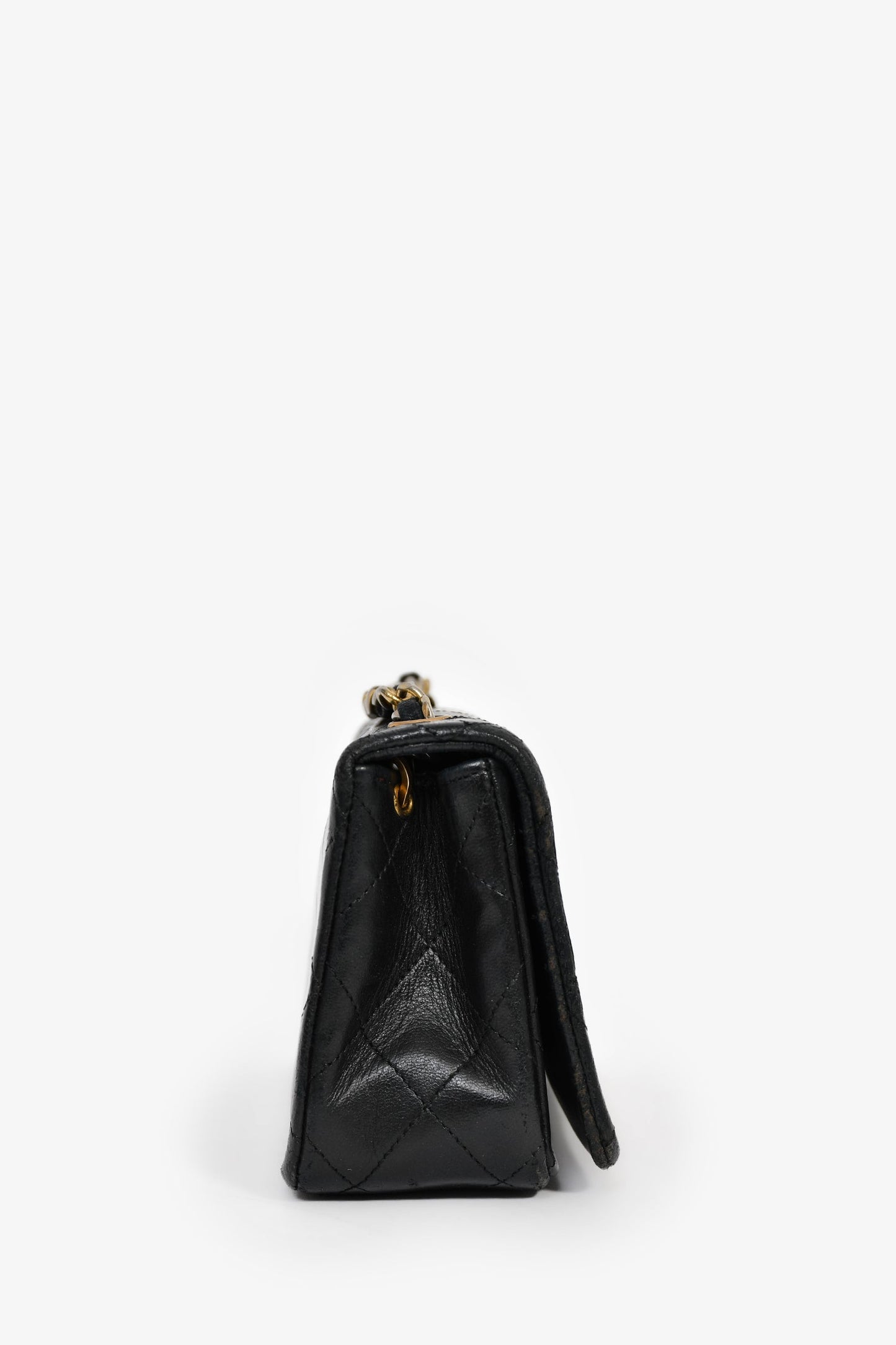 Chanel™ 1989-91 Black Quilted Lambskin Mini Rectangular Full Flap Bag
