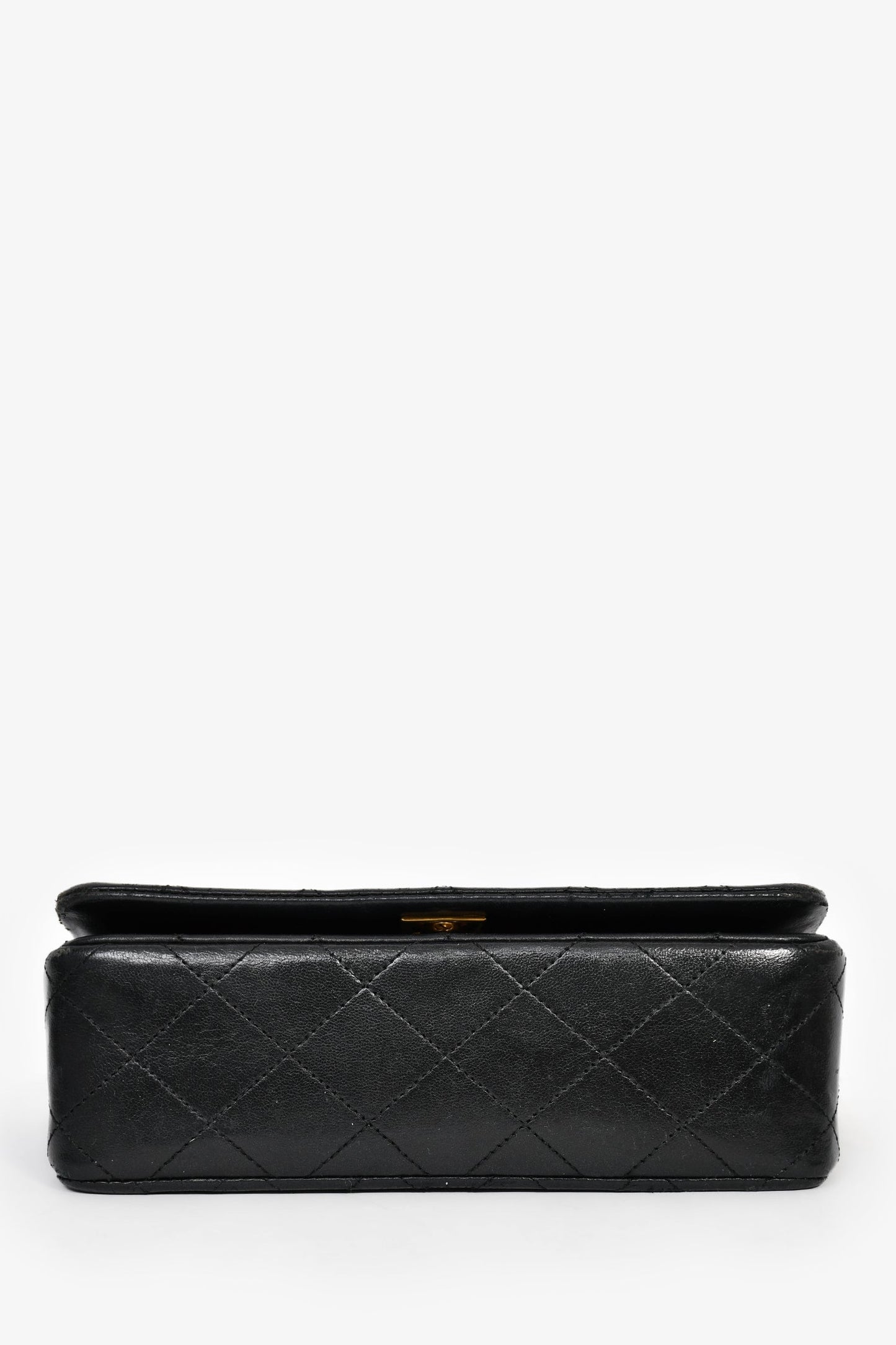 Chanel™ 1989-91 Black Quilted Lambskin Mini Rectangular Full Flap Bag