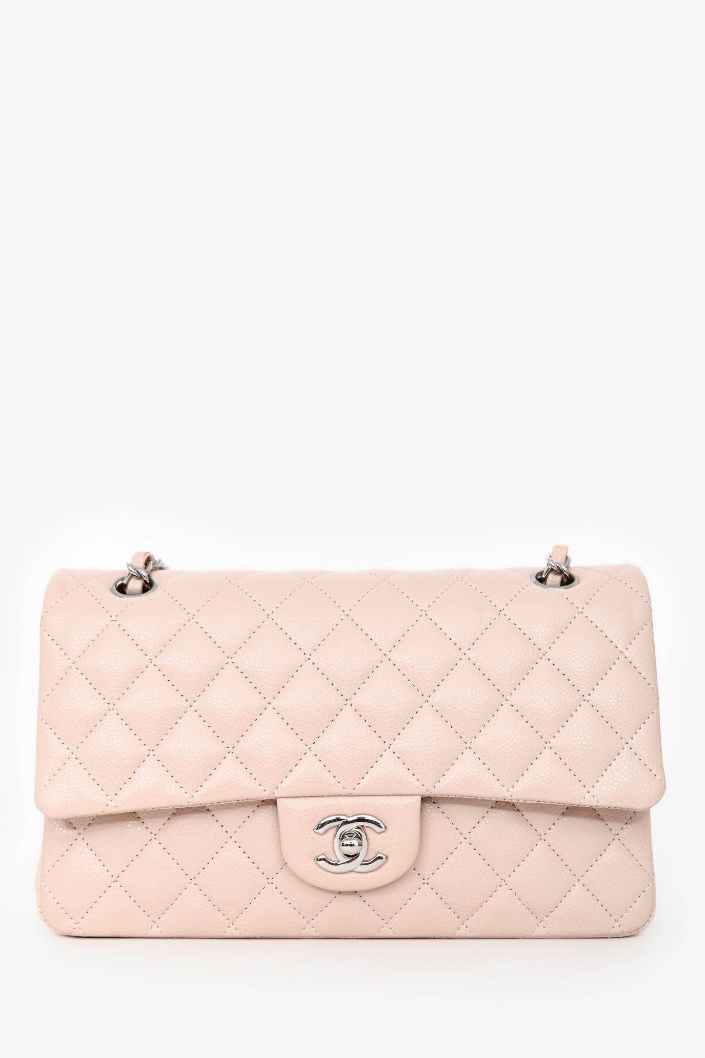 Chanel™ 2014 Light Pink Caviar Leather Medium Classic Double Flap