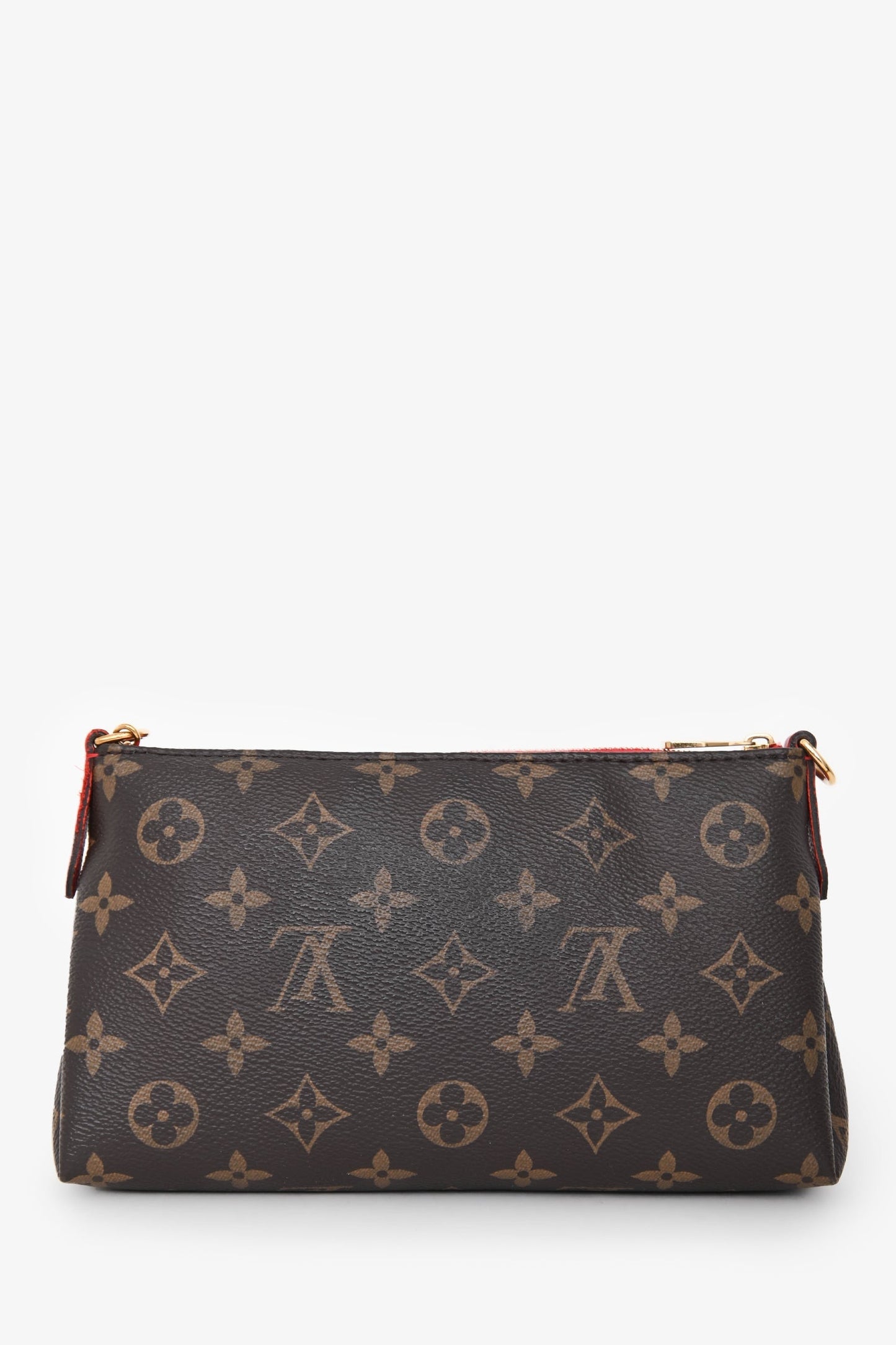 Louis Vuitton 2016 Red/Brown Monogram Pallas Clutch on Chain