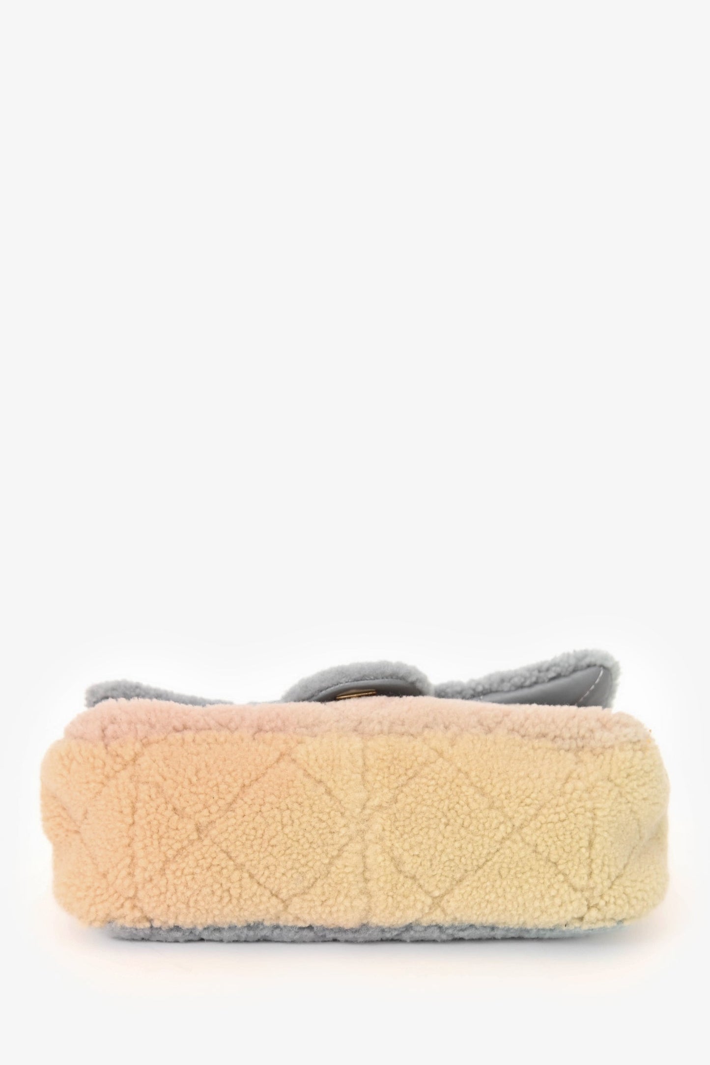 Chanel™ 2019/20 Blue/Yellow/Pink Shearling Medium Flap Bag