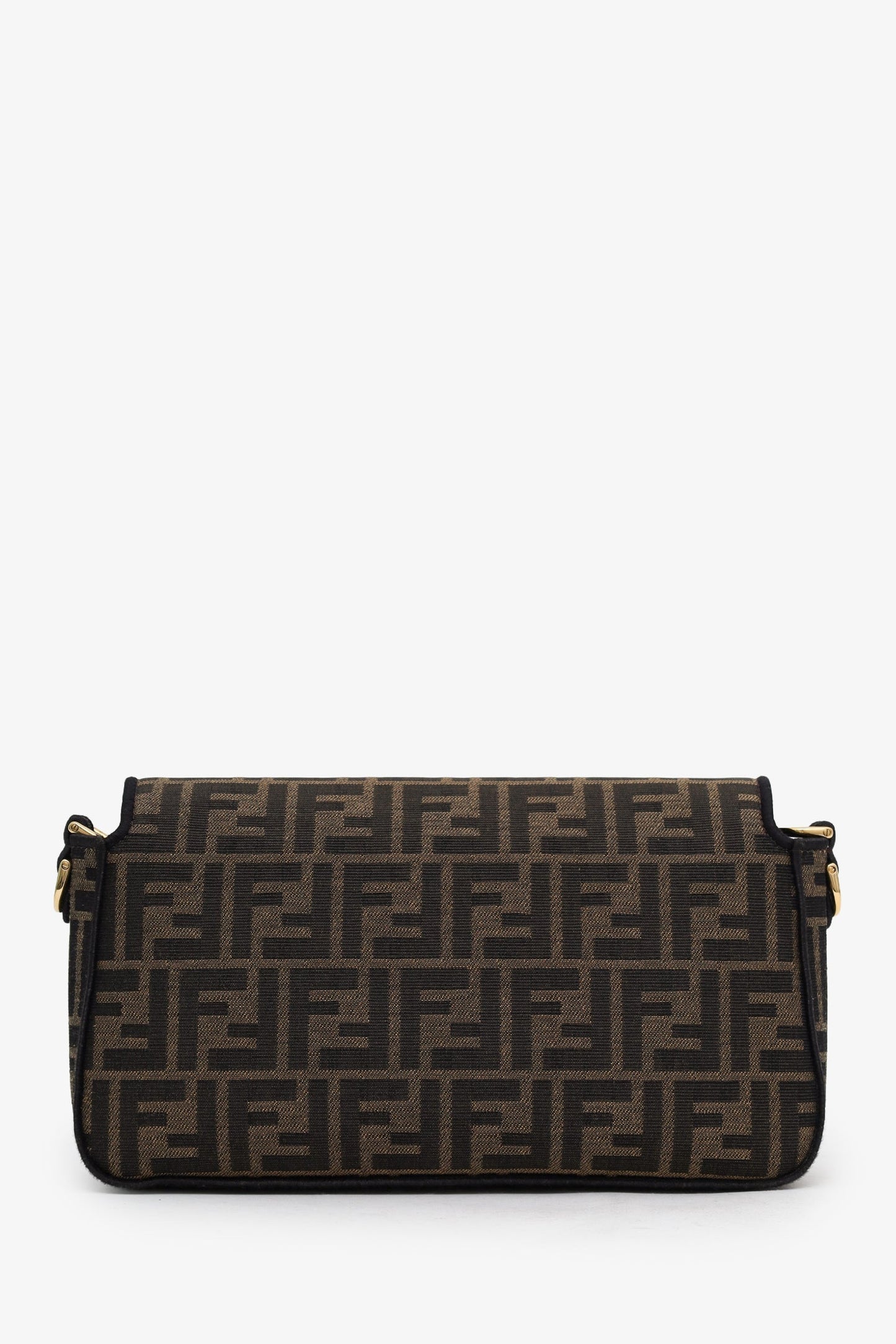 Fendi Brown Zucca Jacquard FF 1974 Medium Baguette Crossbody