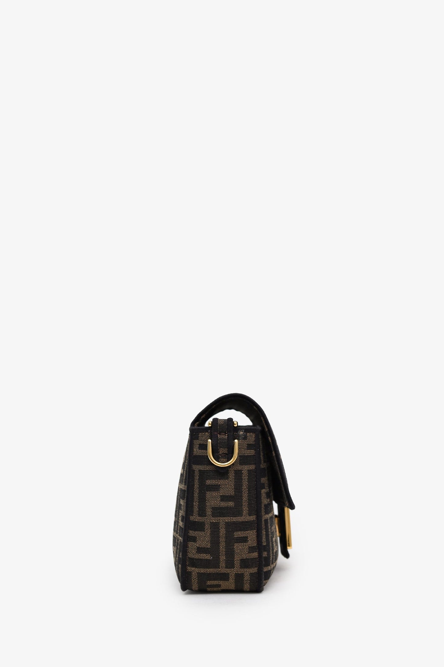 Fendi Brown Zucca Jacquard FF 1974 Medium Baguette Crossbody