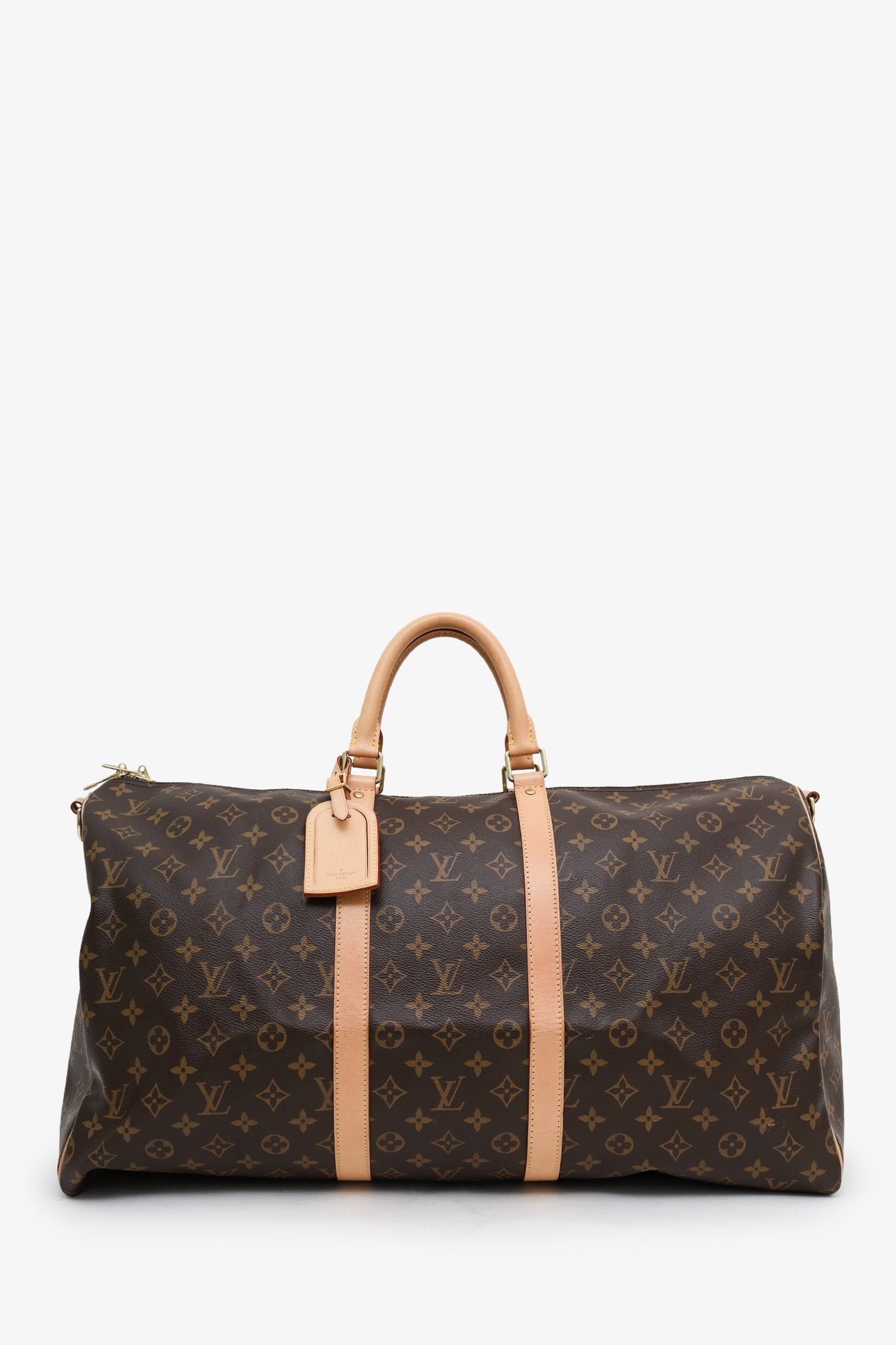 Louis Vuitton Monogram Canvas/Leather Keepall Bandoulière 55 With Strap (Microchip)