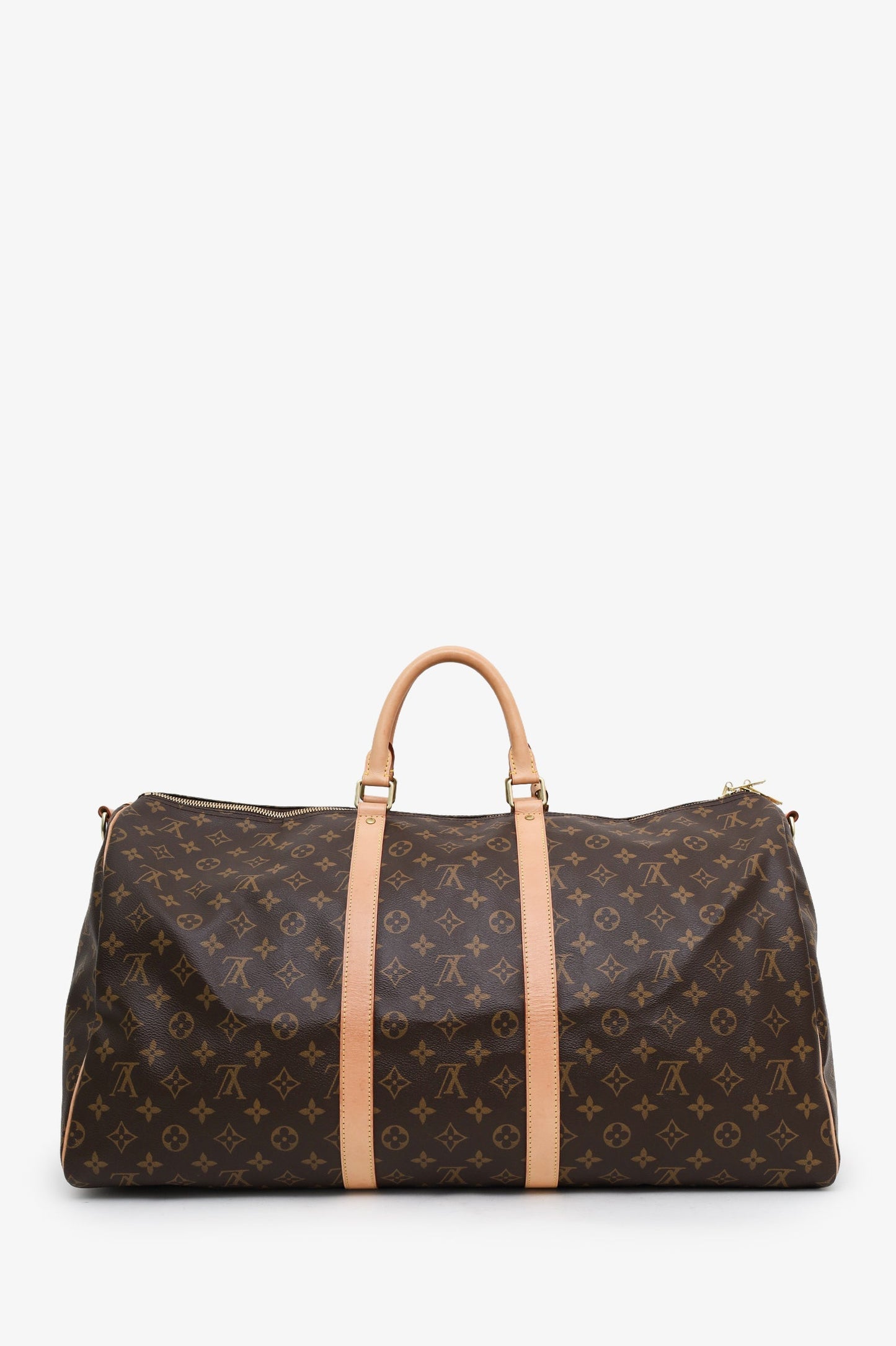Louis Vuitton Monogram Canvas/Leather Keepall Bandoulière 55 With Strap (Microchip)