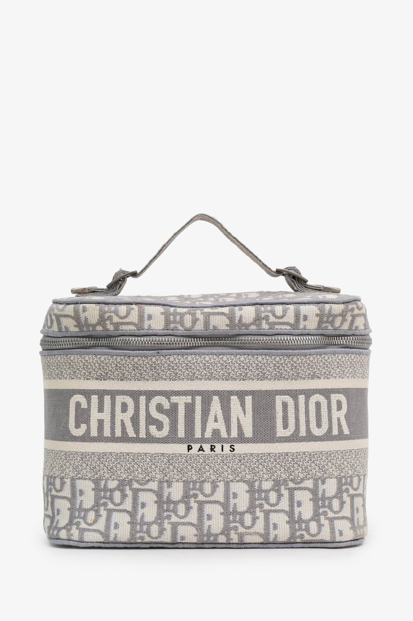 Christian Dior Grey Oblique Monogram Dior travel Vanity Case