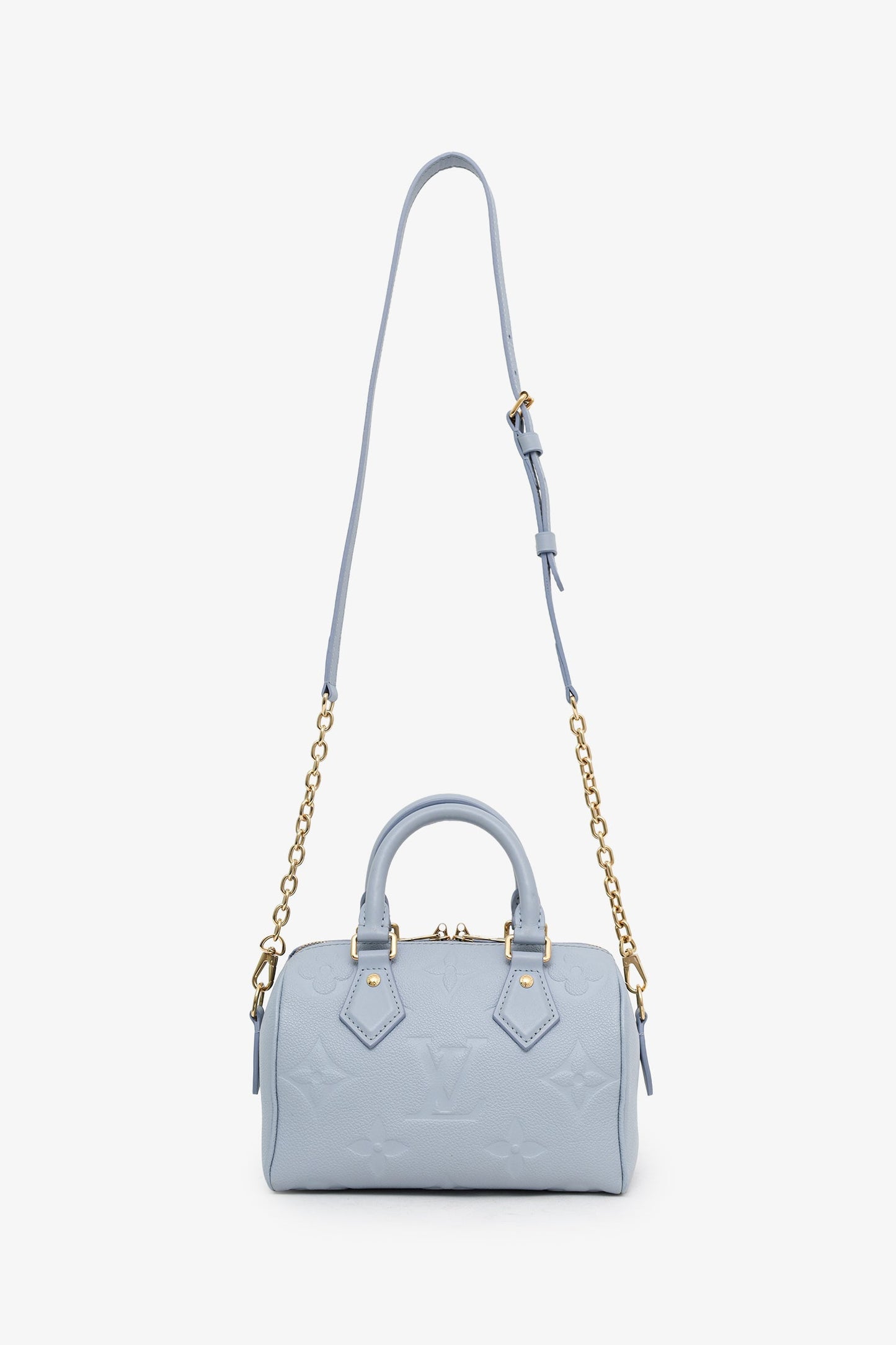 Louis Vuitton Blue Monogram Empreinte Leather Speedy Bandoulière 20 With Strap