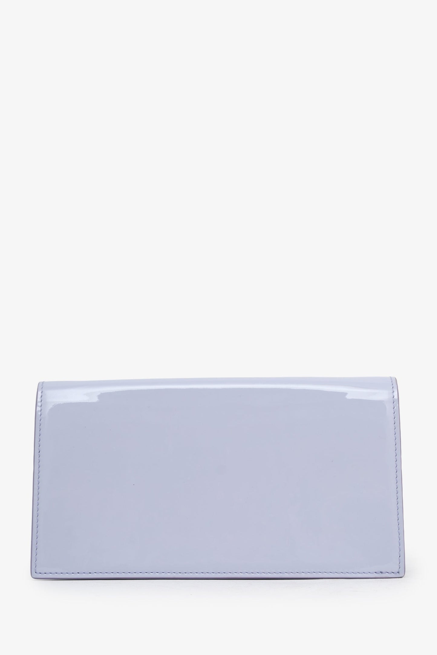 Christian Louboutin Purple Patent Leather Loubi54 Strass Logo Clutch With Chain