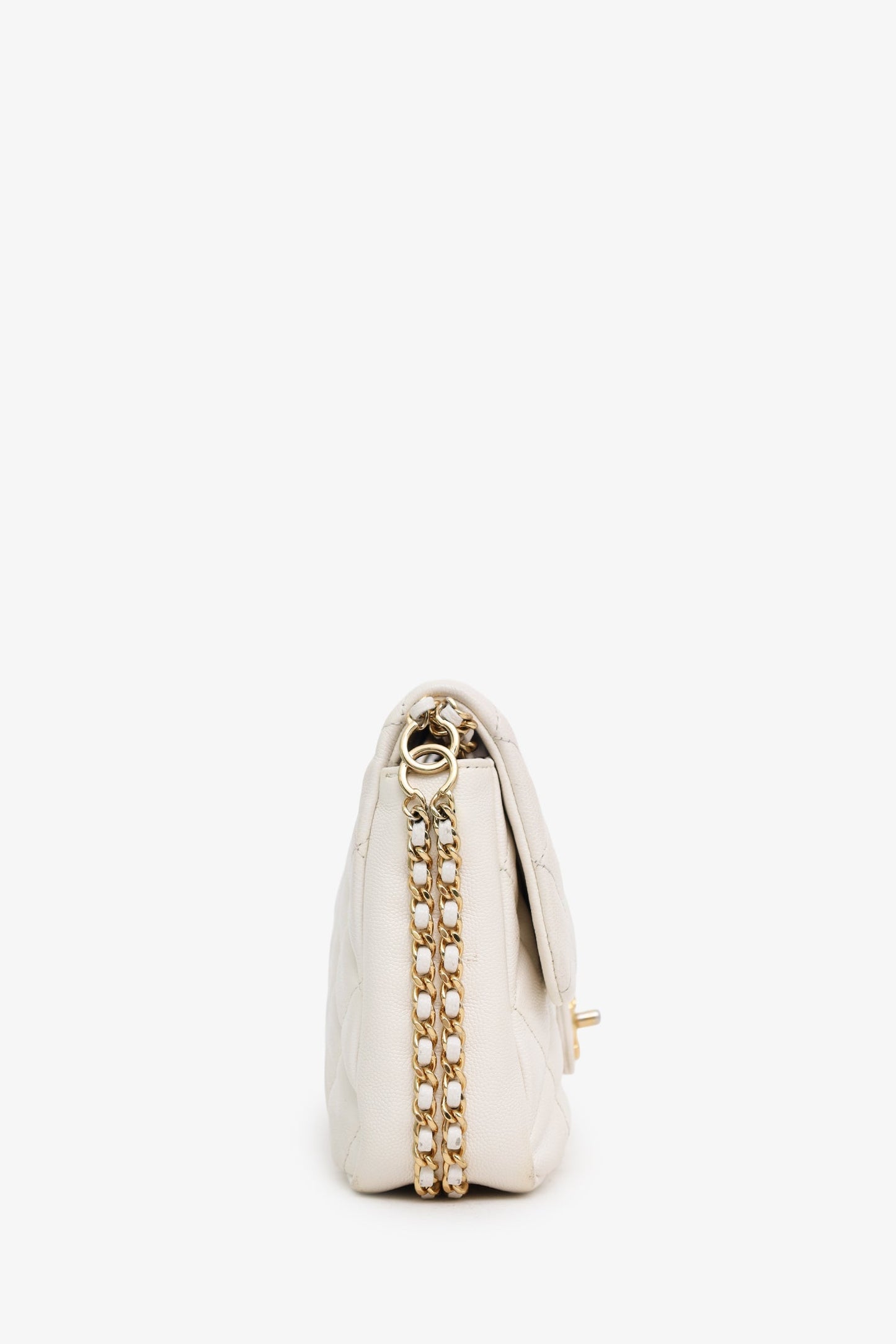Chanel™ 2022 White Caviar Quilted Leather Small CC You Flap Bag