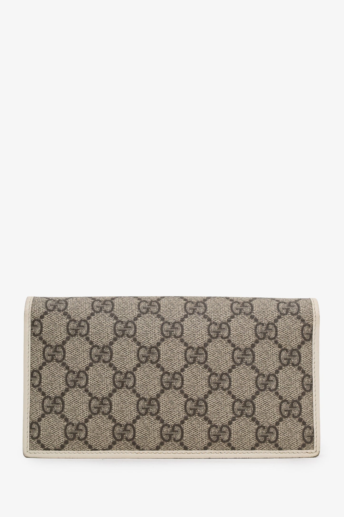 Gucci White Canvas/Leather Horsebit 1955 Wallet On Chain