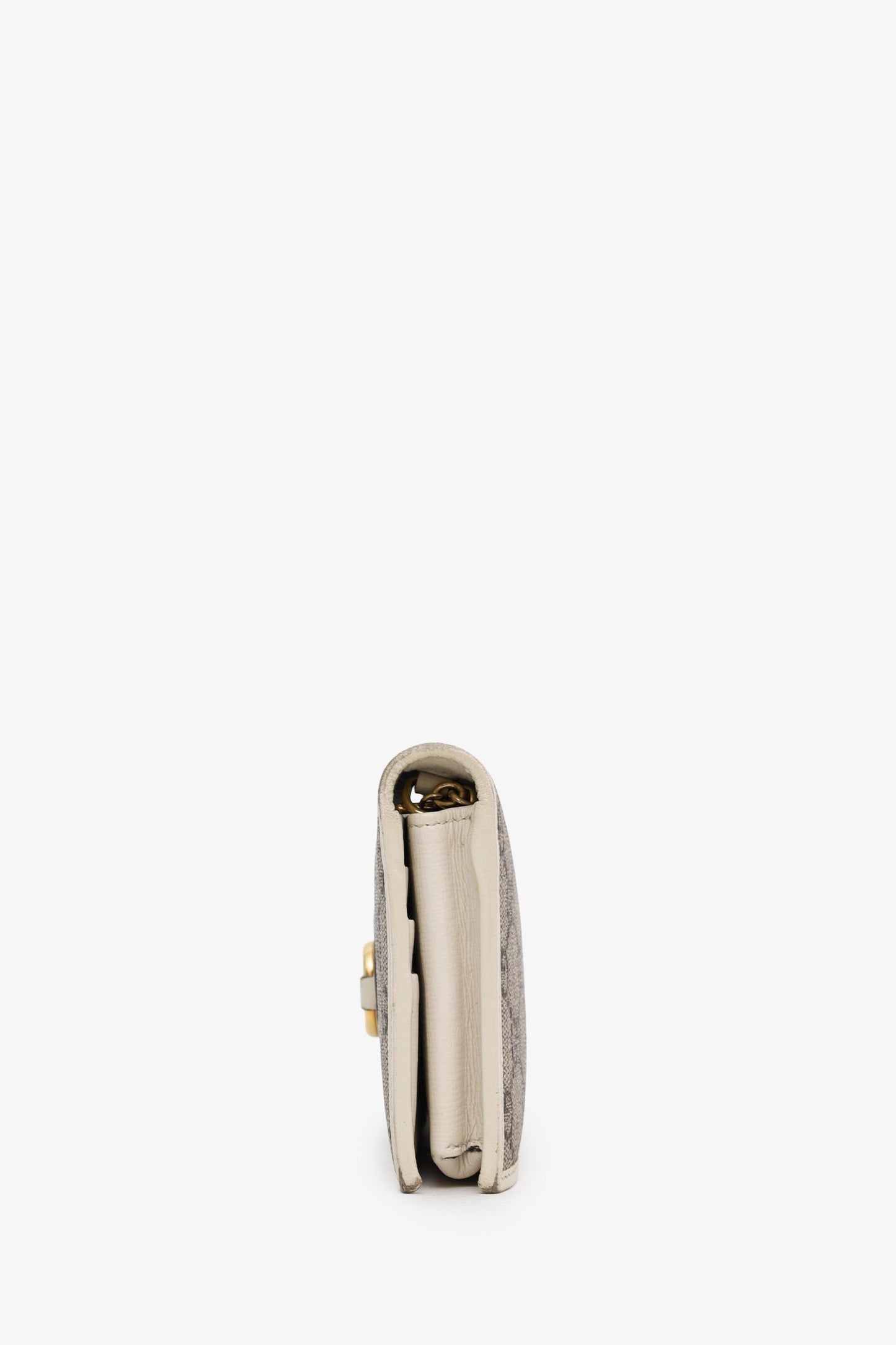 Gucci White Canvas/Leather Horsebit 1955 Wallet On Chain