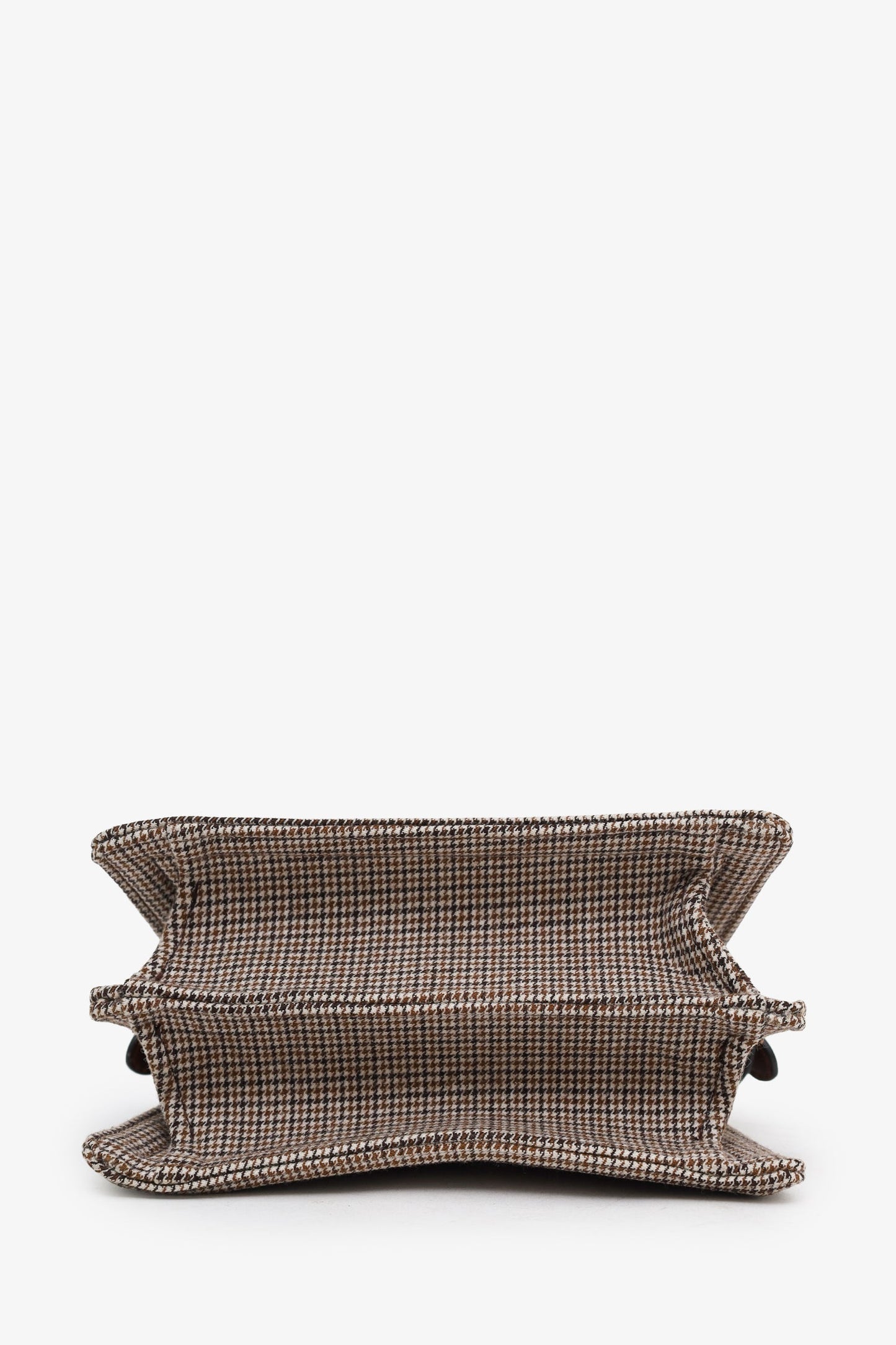 Fendi Brown Wool Houndstooth Peekaboo IseeU Petite Handbag