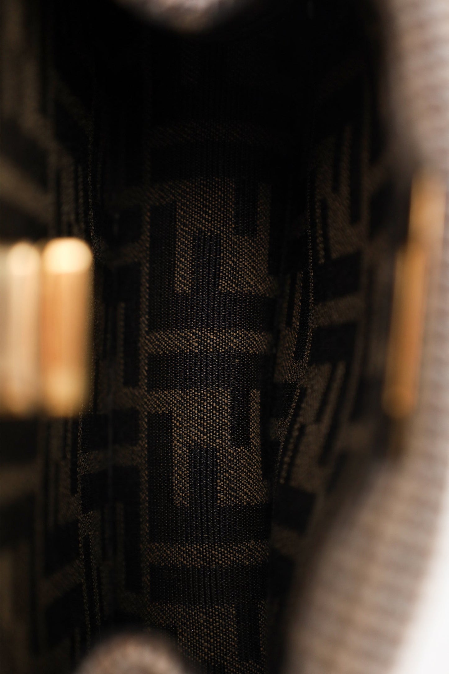 Fendi Brown Wool Houndstooth Peekaboo IseeU Petite Handbag