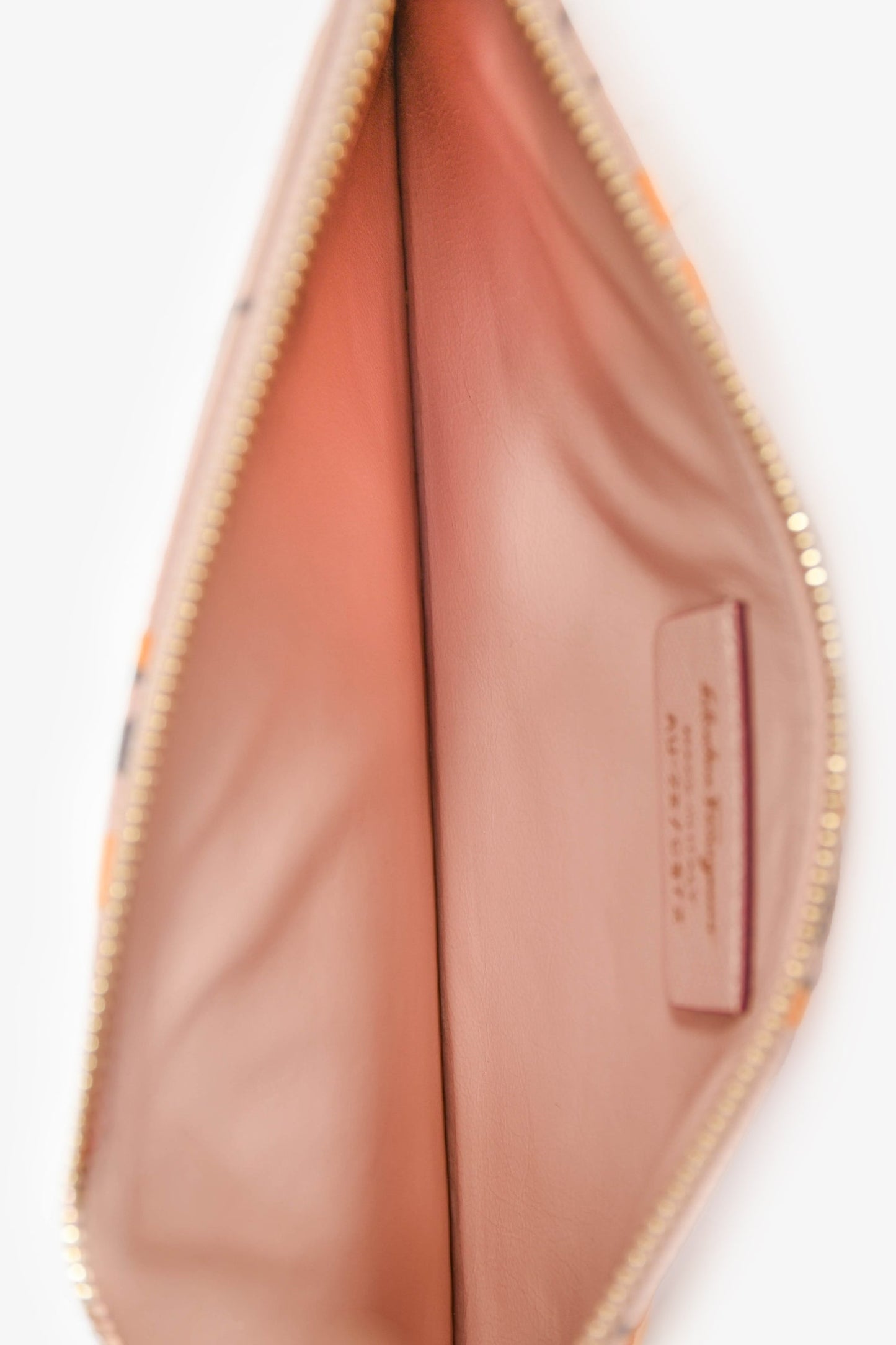 Salvatore Ferragamo Pink/Leather Leather Floral Printed Wristlet Pouch