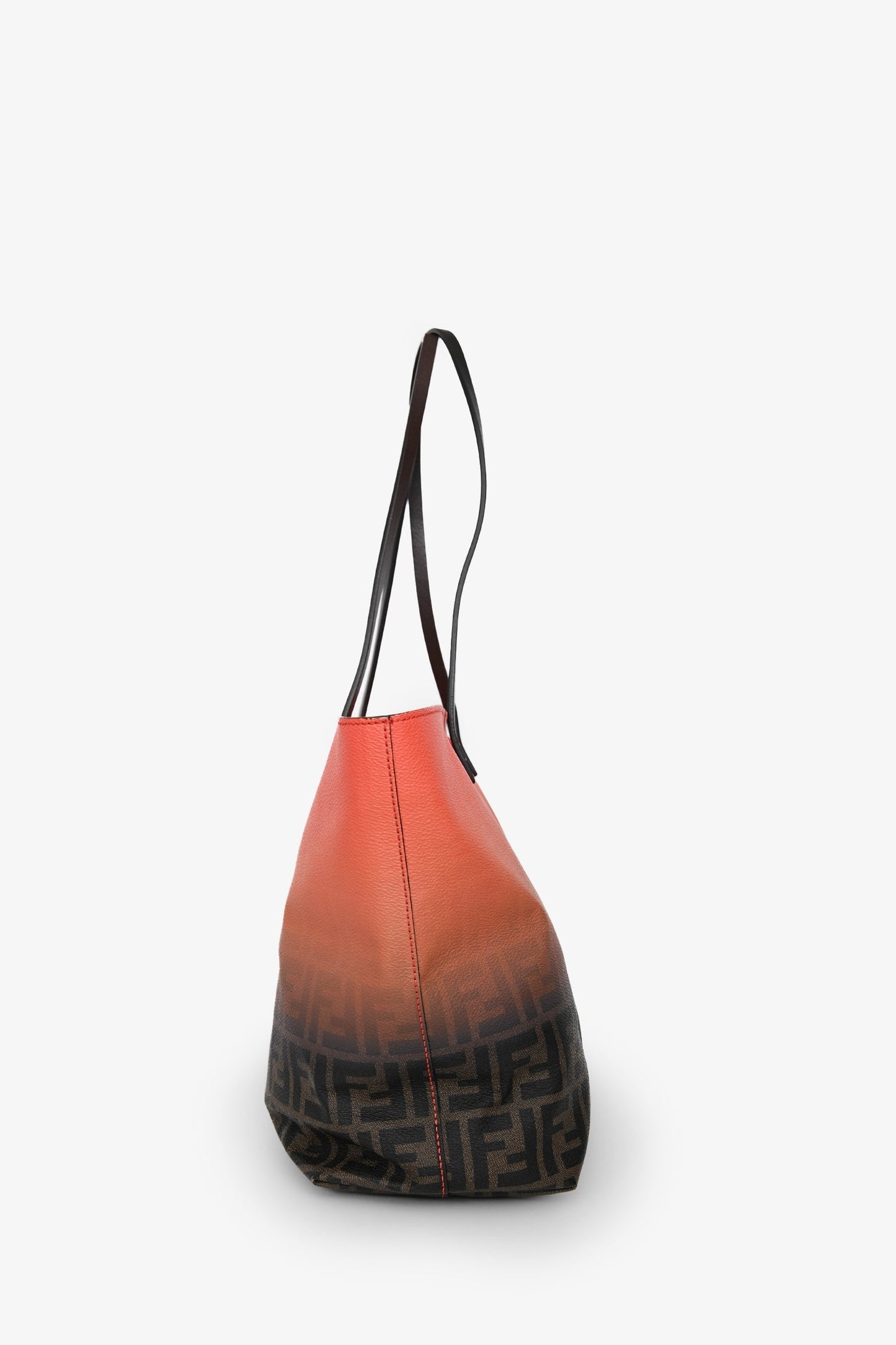 Fendi Orange/Brown Canvas/Leather FF Monogram Tote Medium