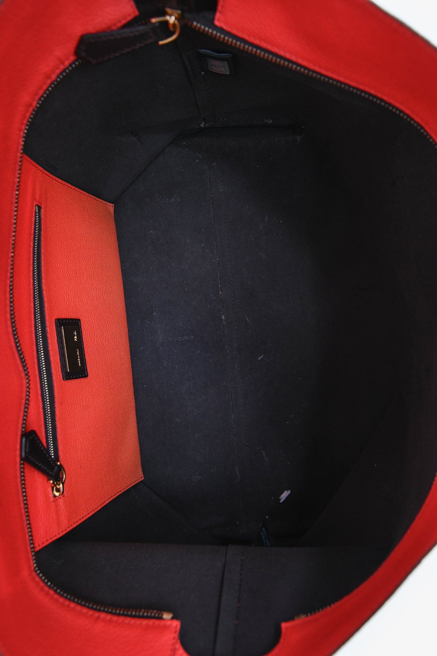 Fendi Orange/Brown Canvas/Leather FF Monogram Tote Medium