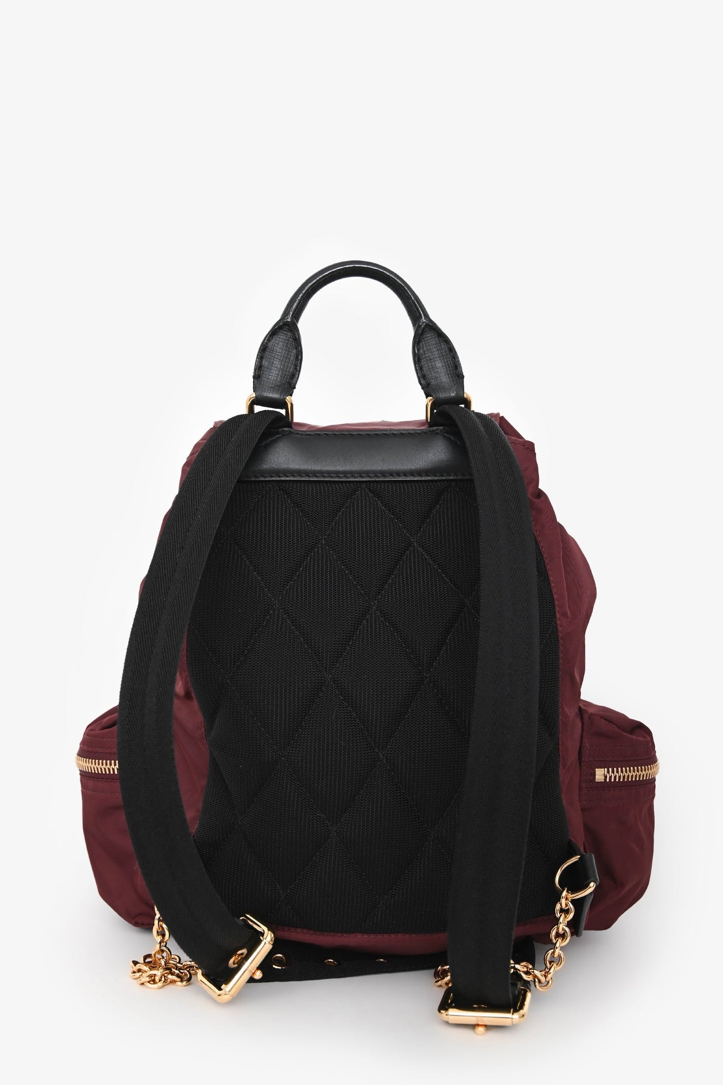 Burberry Burgundy Nylon Drawstring Backpack