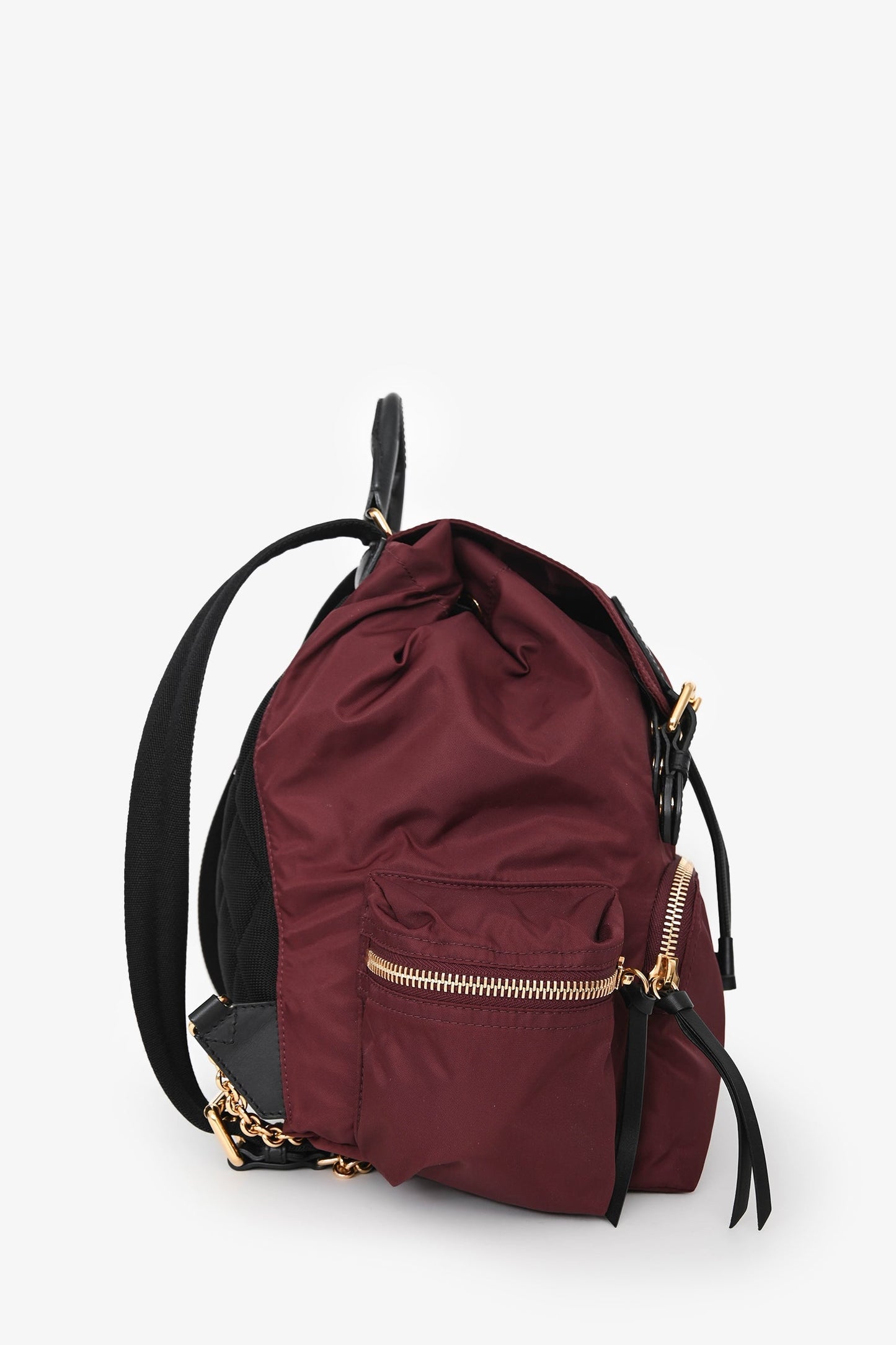 Burberry Burgundy Nylon Drawstring Backpack