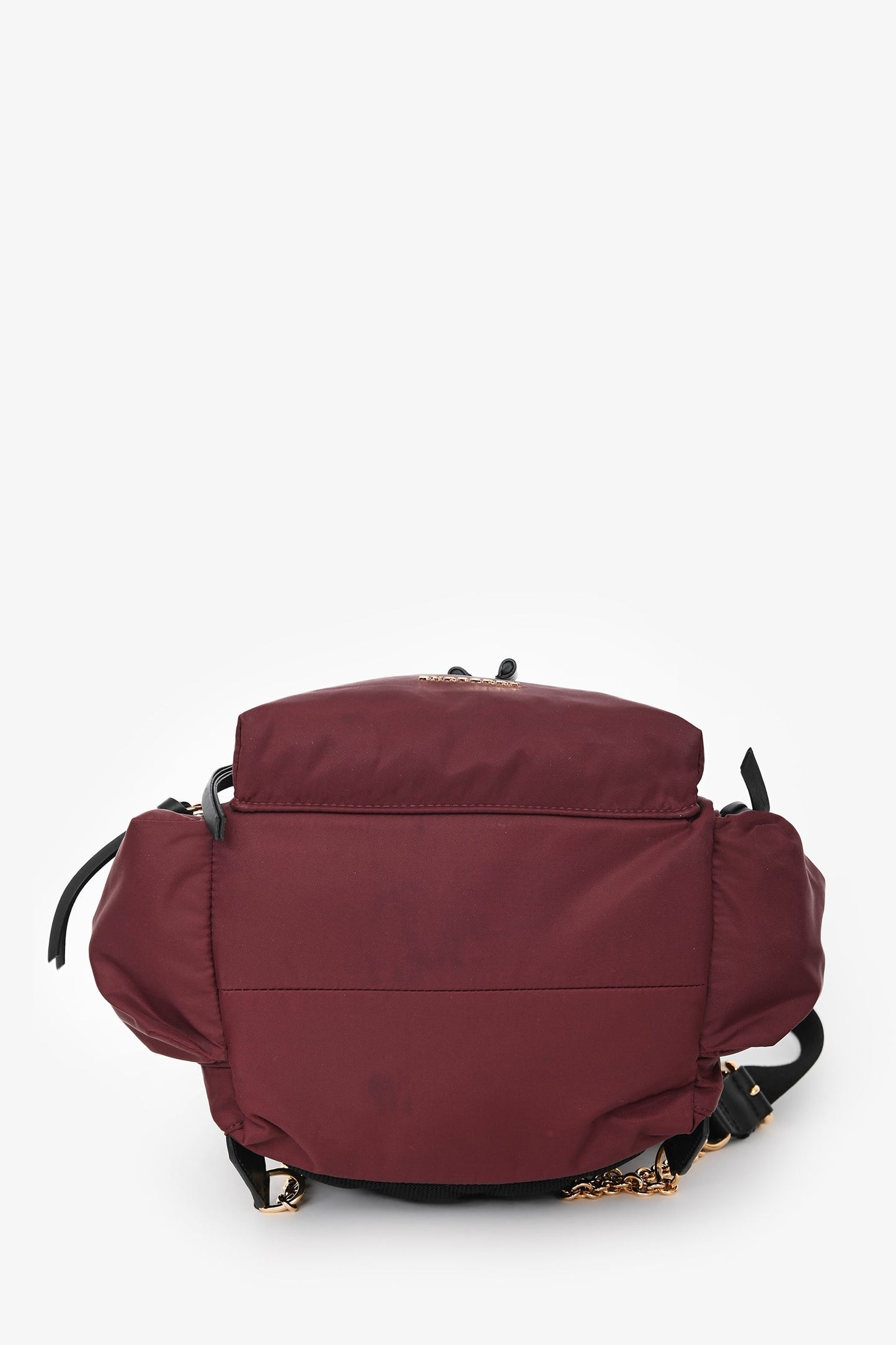 Burberry Burgundy Nylon Drawstring Backpack