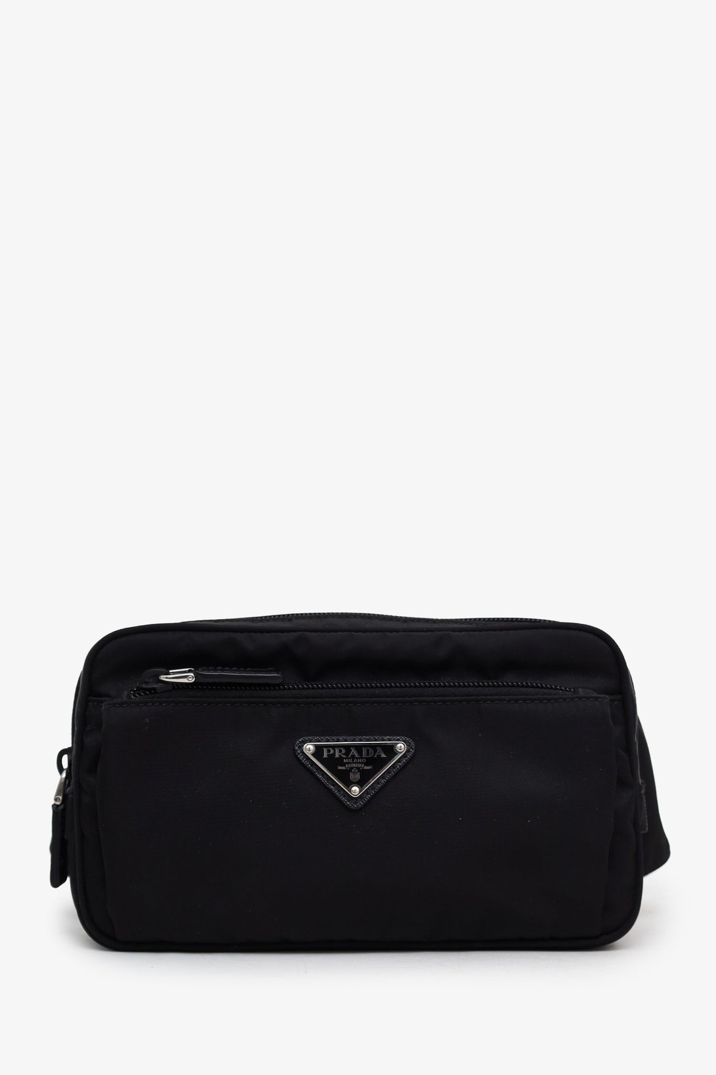 Prada Black Re-Nylon Saffiano Leather Belt Bag
