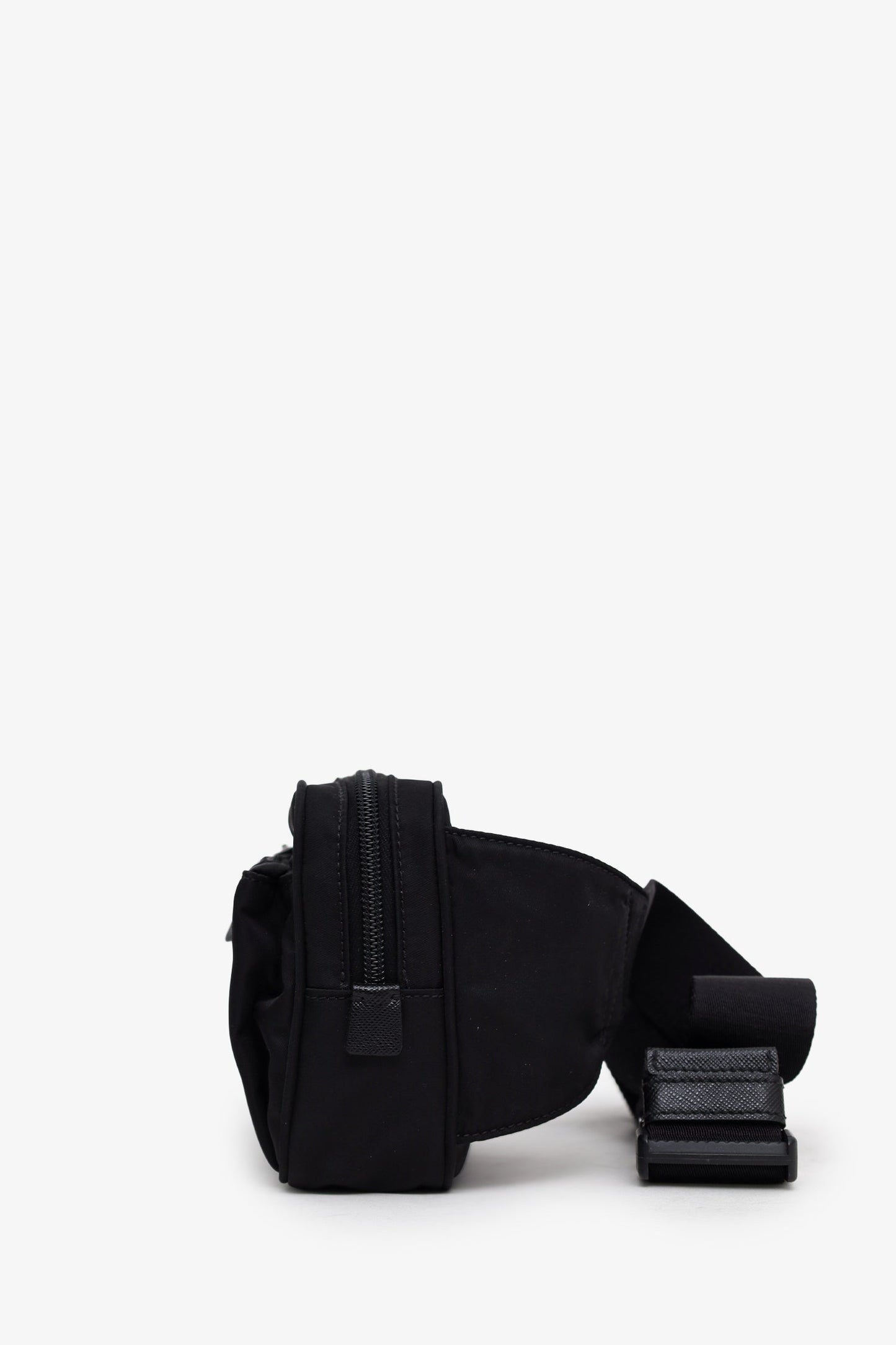 Prada Black Re-Nylon Saffiano Leather Belt Bag
