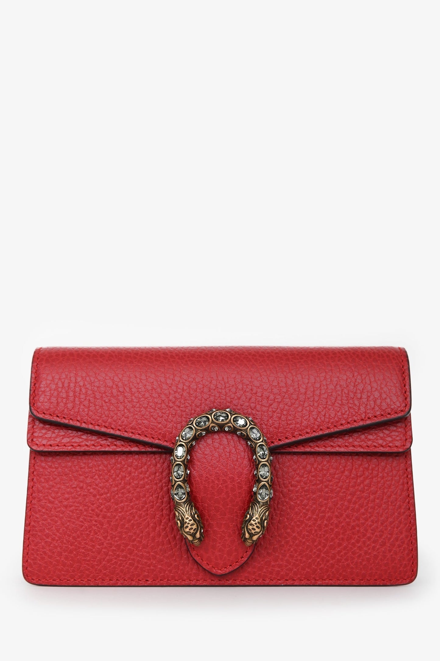 Gucci Red Leather Dionysus Super Mini Crossbody Bag