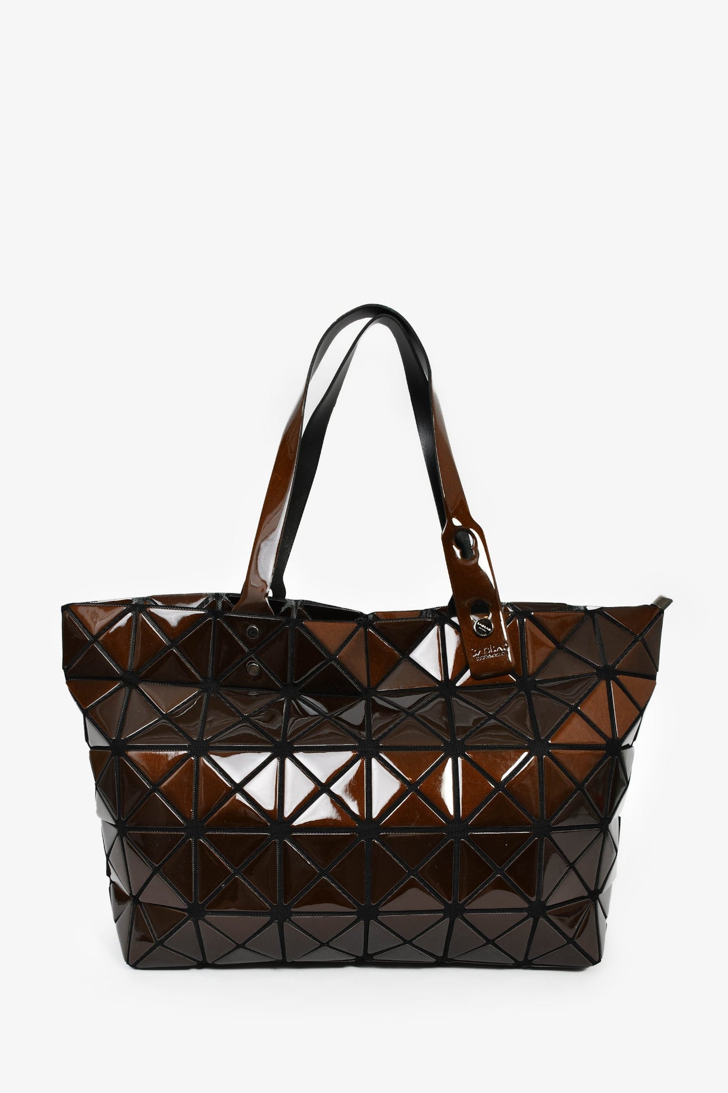 Issey Miyake Brown Geometric Tote Bag