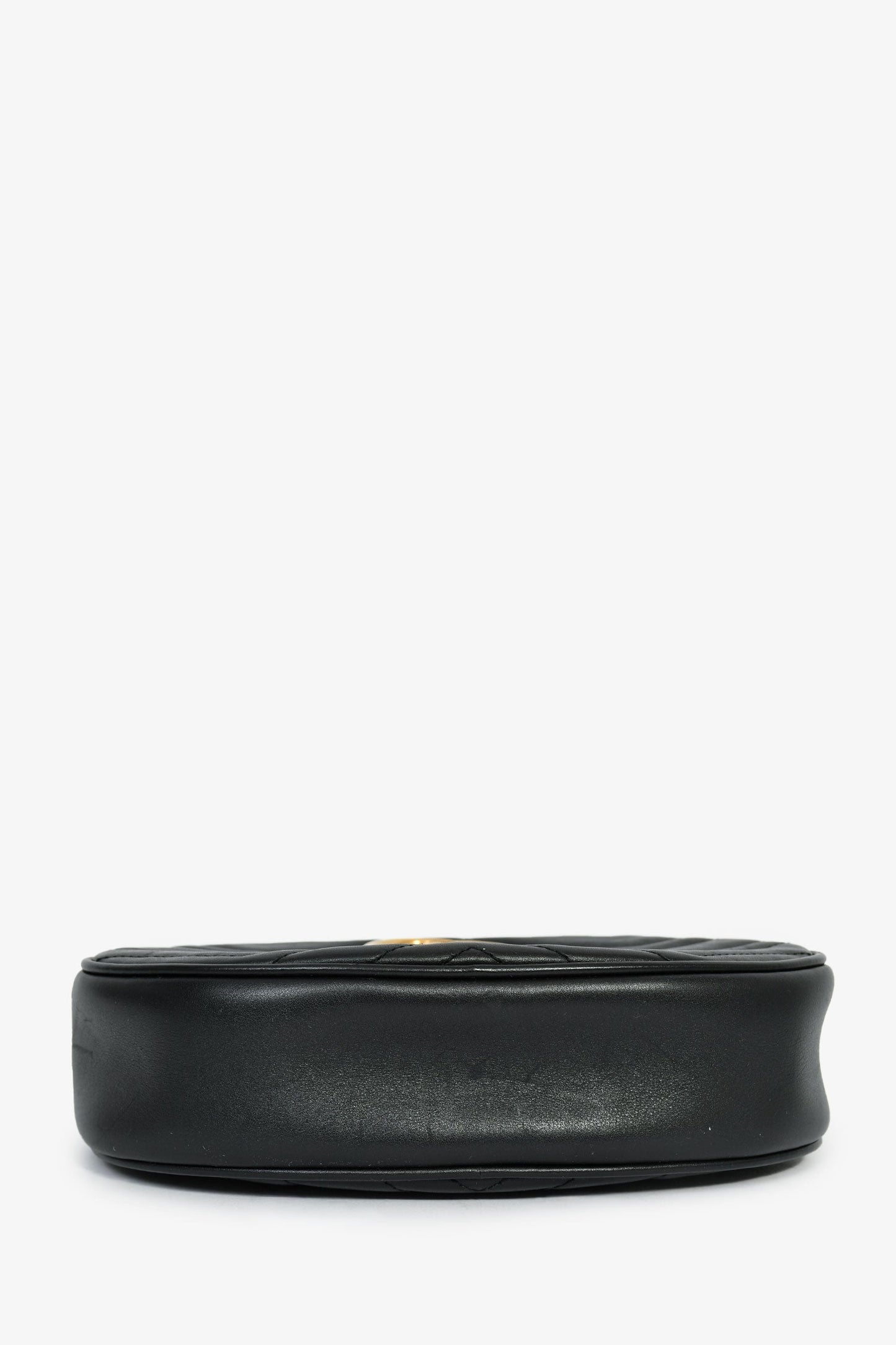 Gucci Black Leather GG Marmont Belt Bag Size 85/34