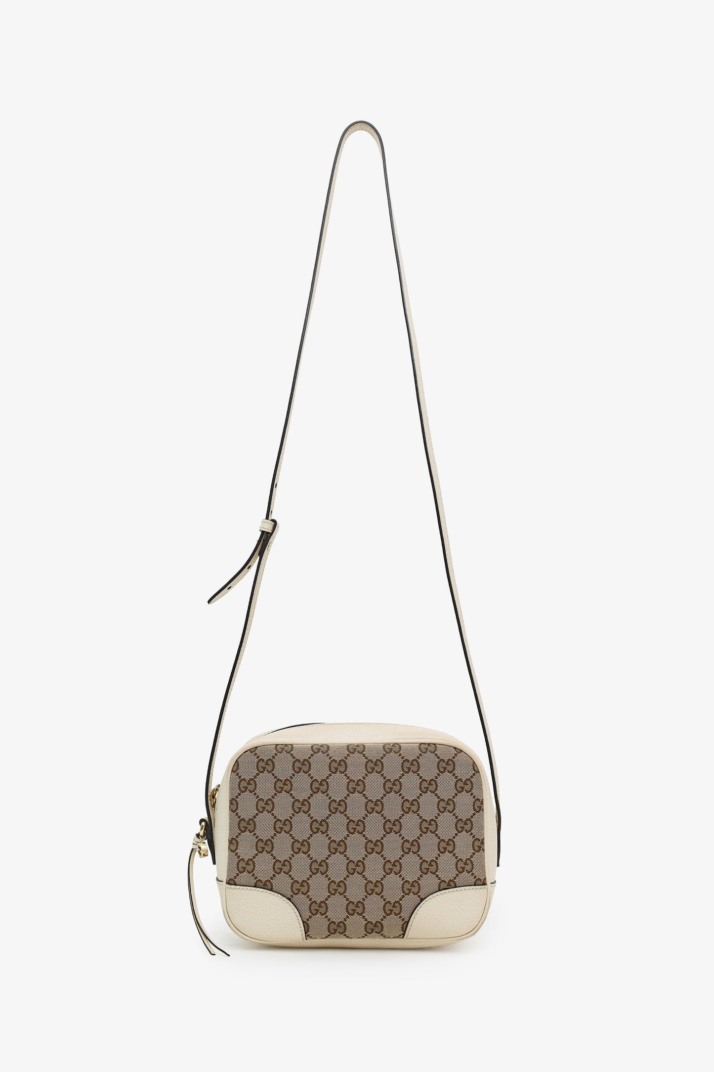 Gucci White/Brown Monogram Mini Bree Messenger Bag