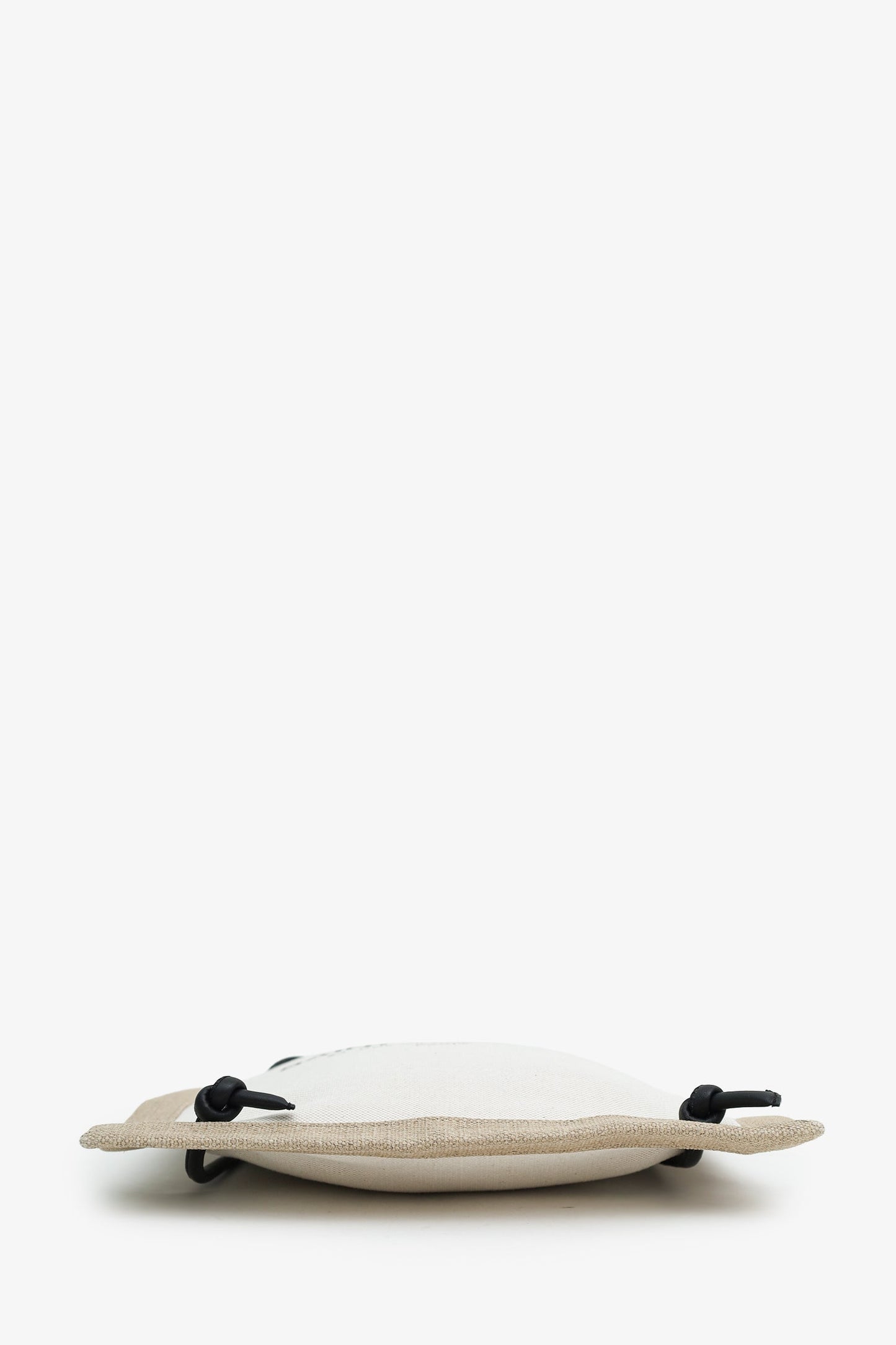 Saint Laurent Beige Linen Calfskin Rive Gauche Drawstring Backpack