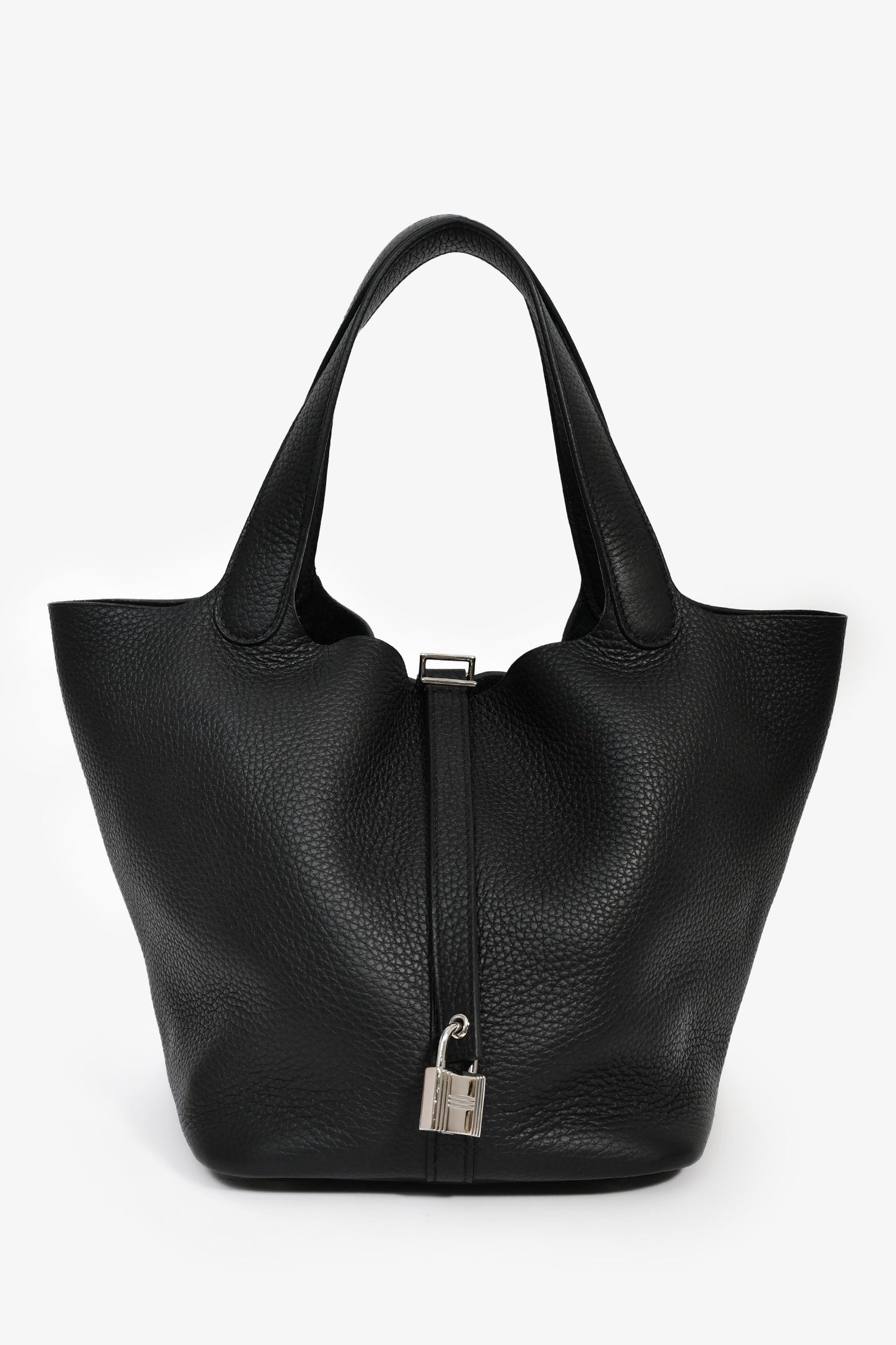 Hermès 2024 Black Clemence Leather Picotin 22