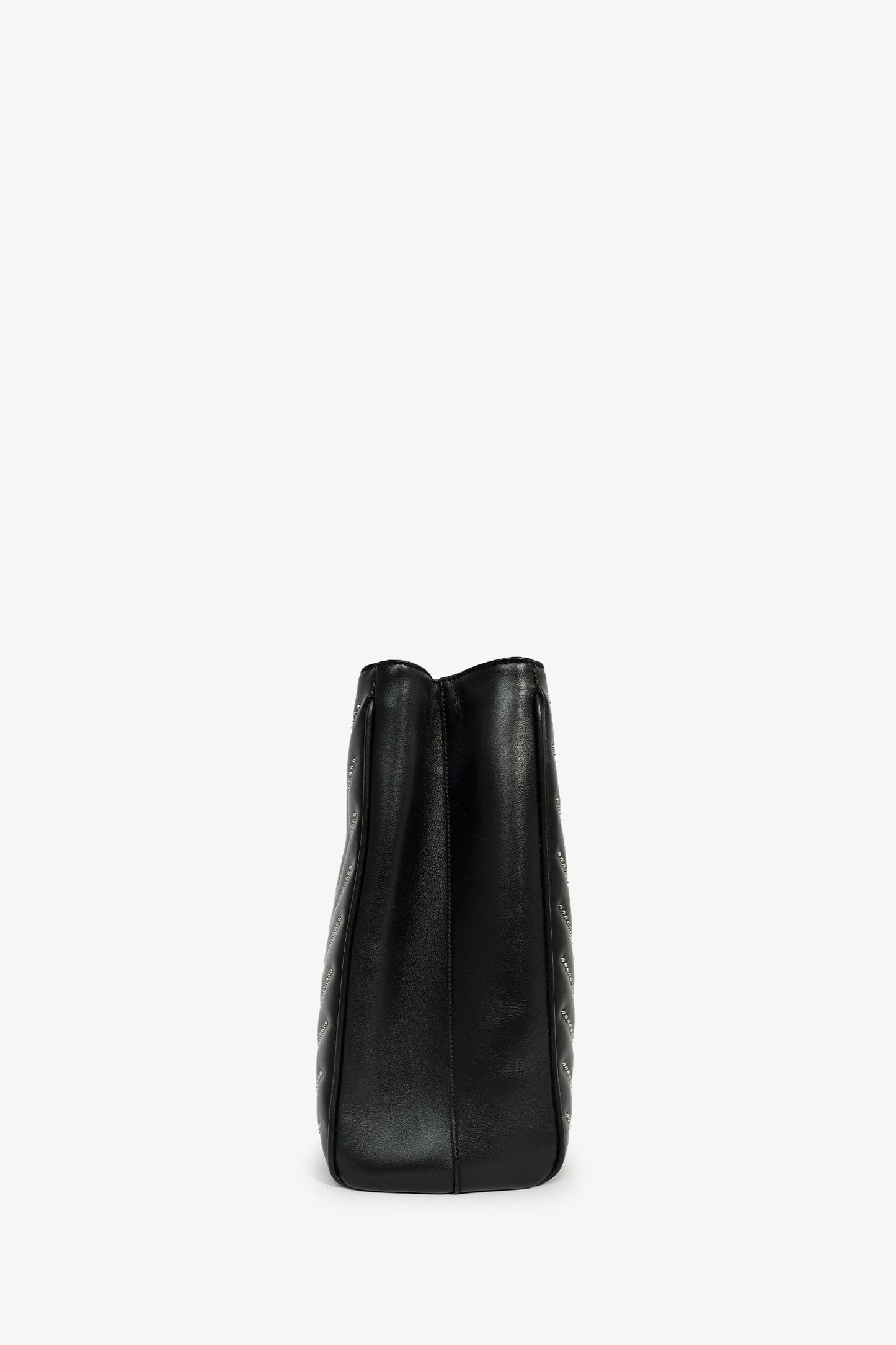 Saint Laurent Black Leather Studded Matelasse Chevron Leather Large Shopping Tote Bag