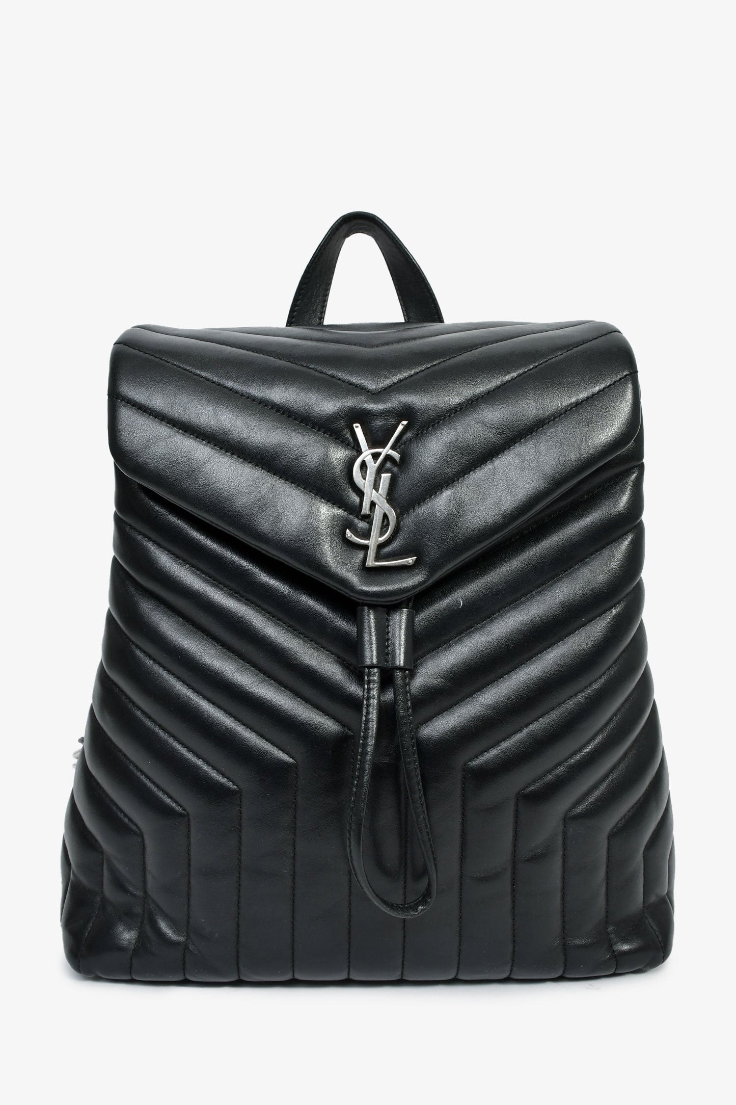 Saint Laurent Black Leather Medium LouLou Backpack