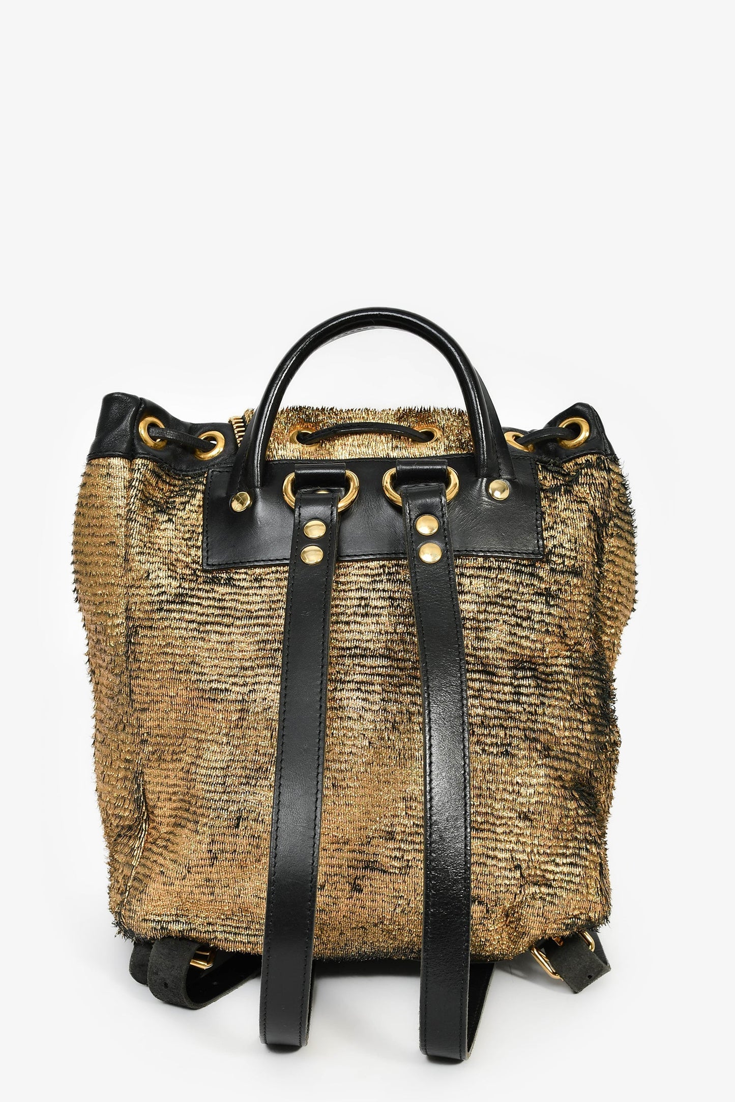 Giuseppe Zanotti Metallic Gold Double Pocket Backpack