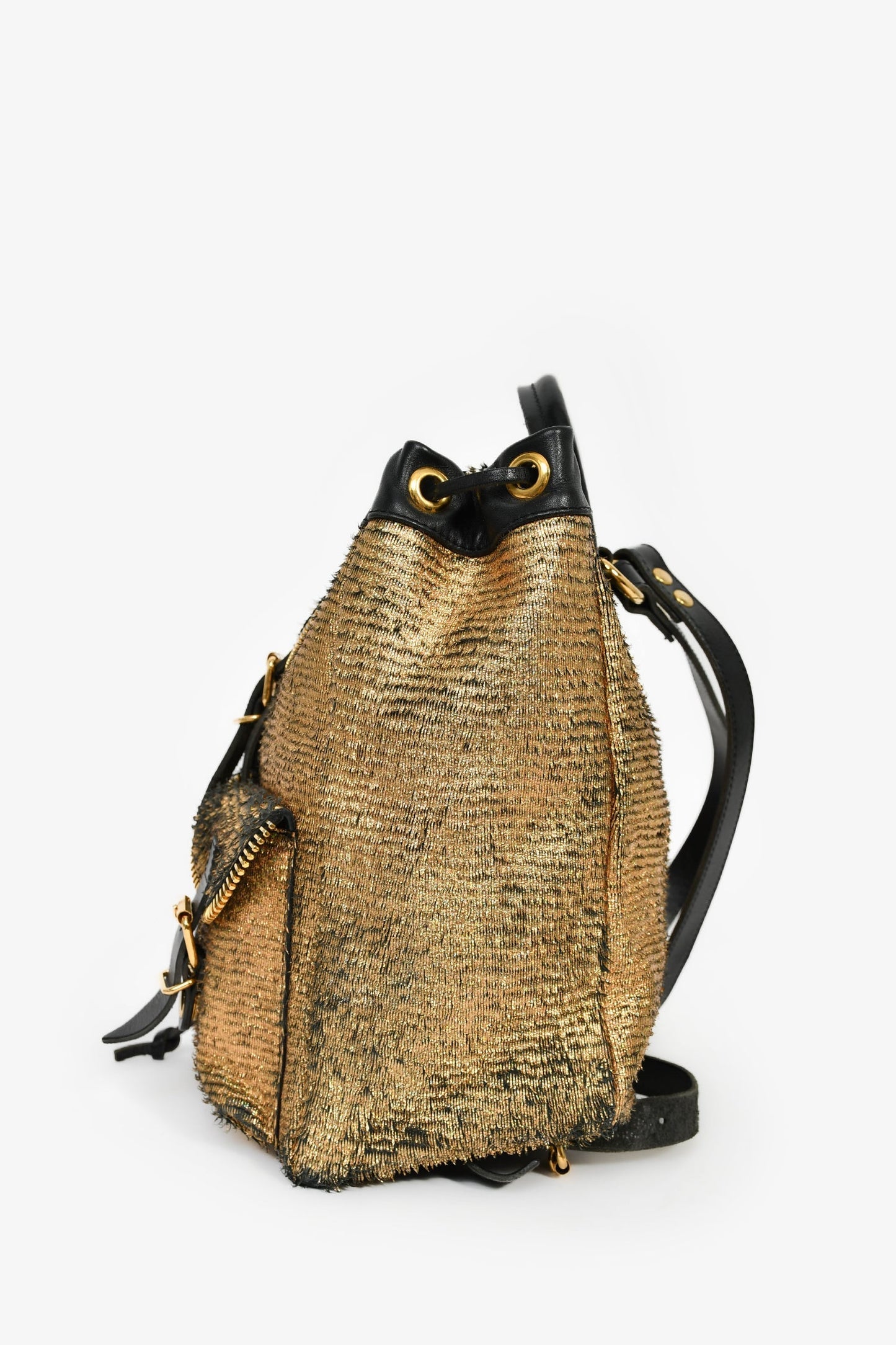 Giuseppe Zanotti Metallic Gold Double Pocket Backpack