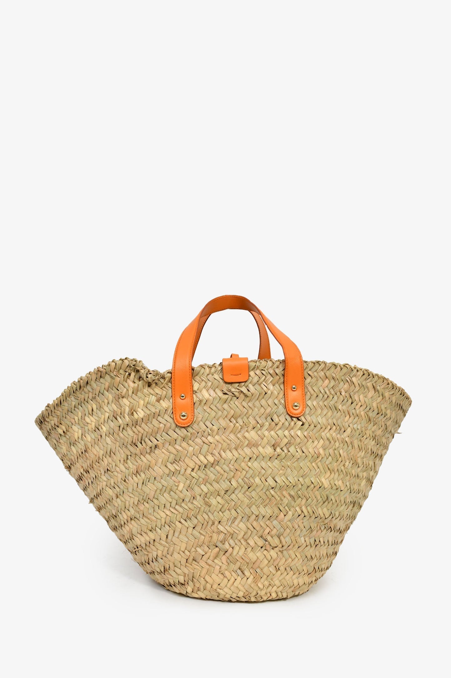 Dolce & Gabbana Straw/Leather Trim Orange Kendra Coffa Bag