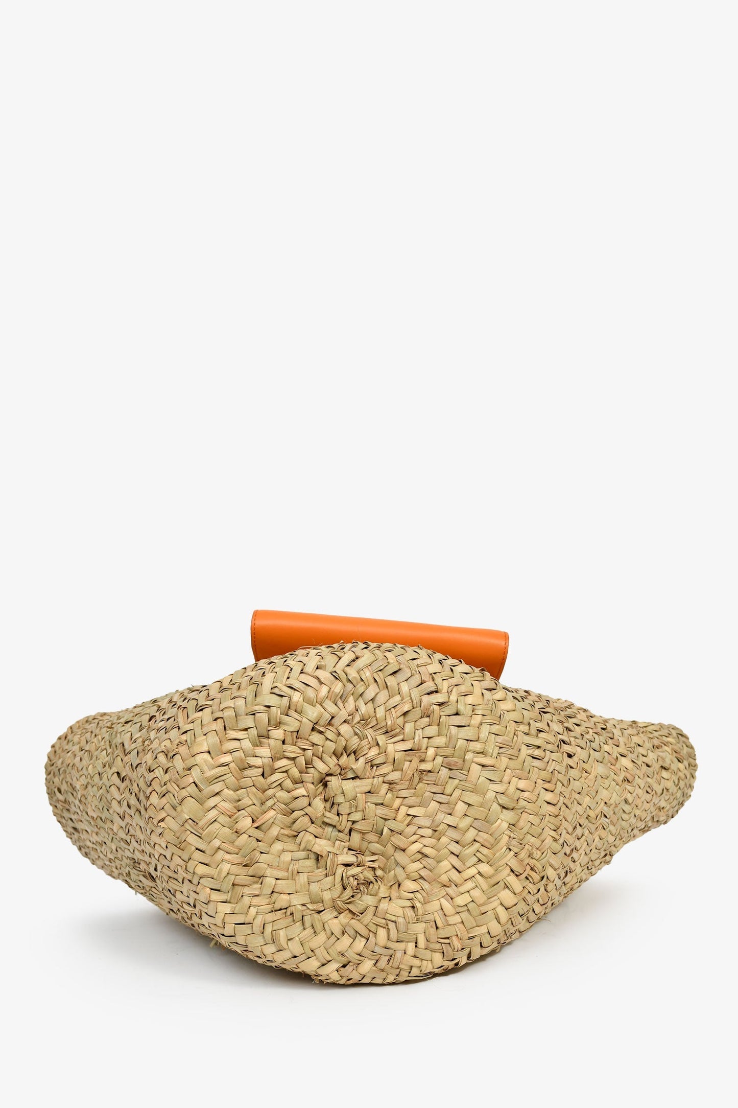 Dolce & Gabbana Straw/Leather Trim Orange Kendra Coffa Bag