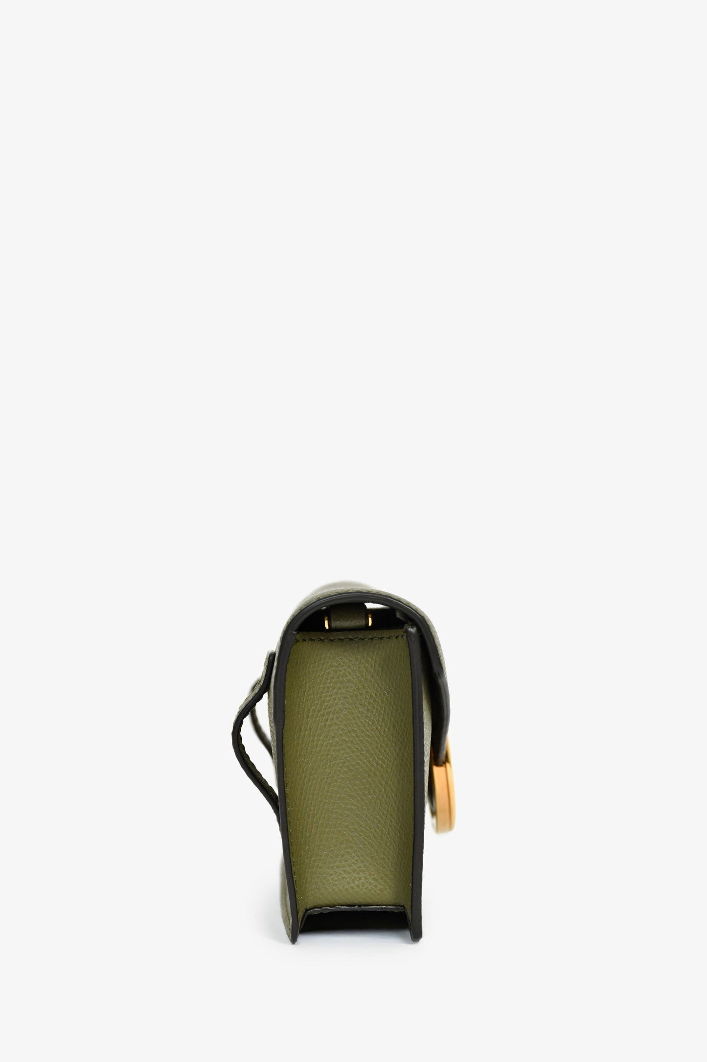 Fendi Olive Green Leather 'F Is Fendi' Belt Bag On Chain