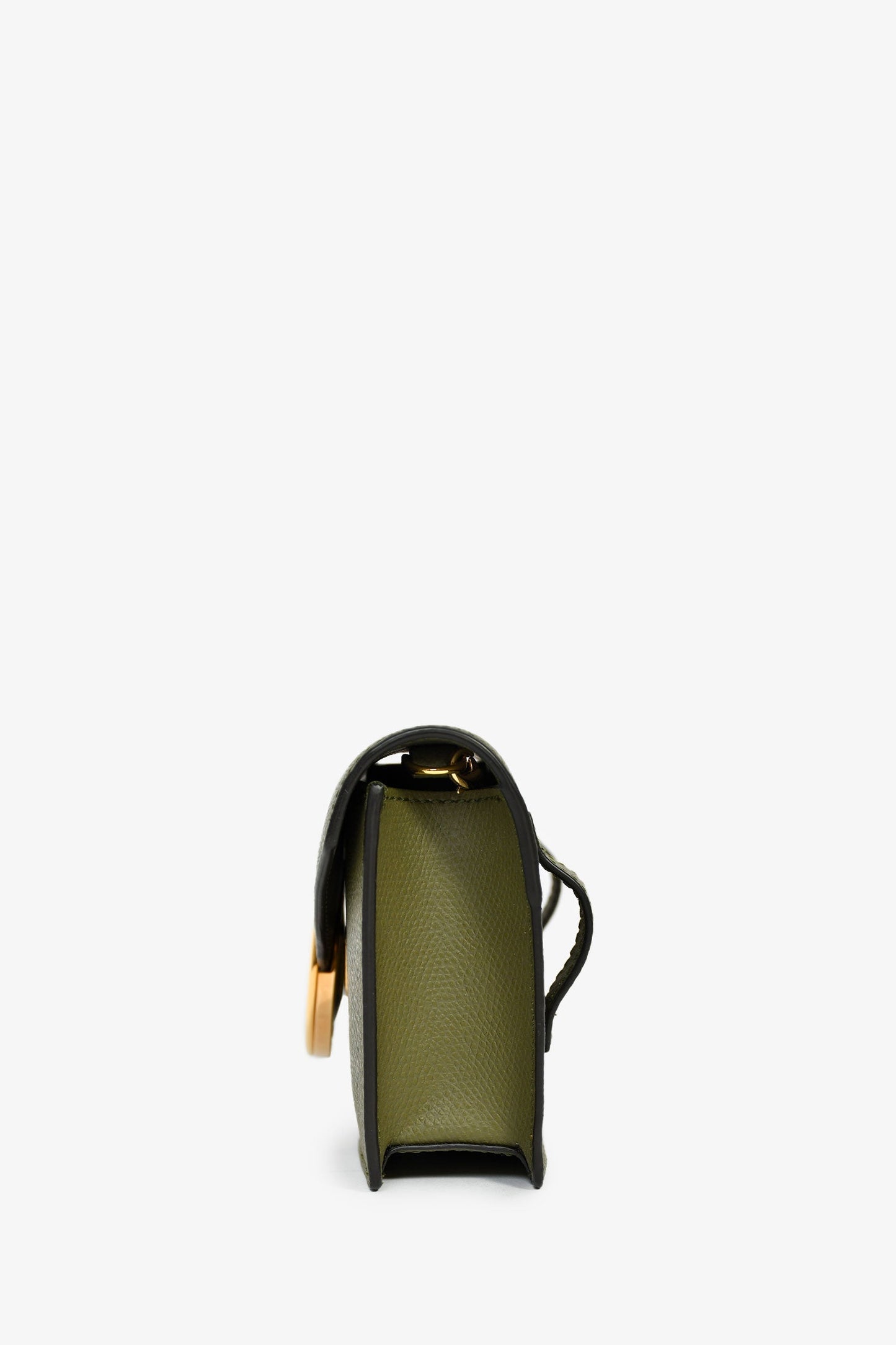 Fendi Olive Green Leather 'F Is Fendi' Belt Bag On Chain